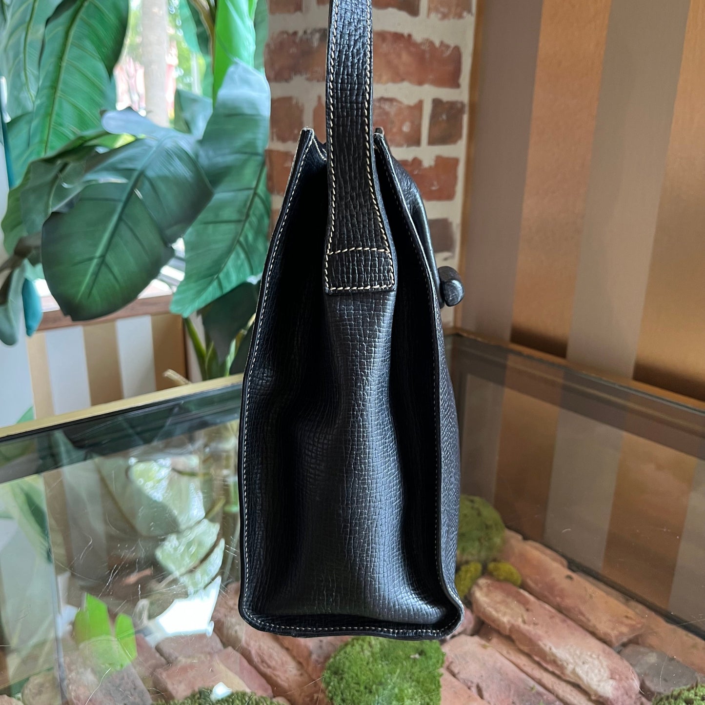 LOEWE Vintage Toggle Black Leather Crossbody