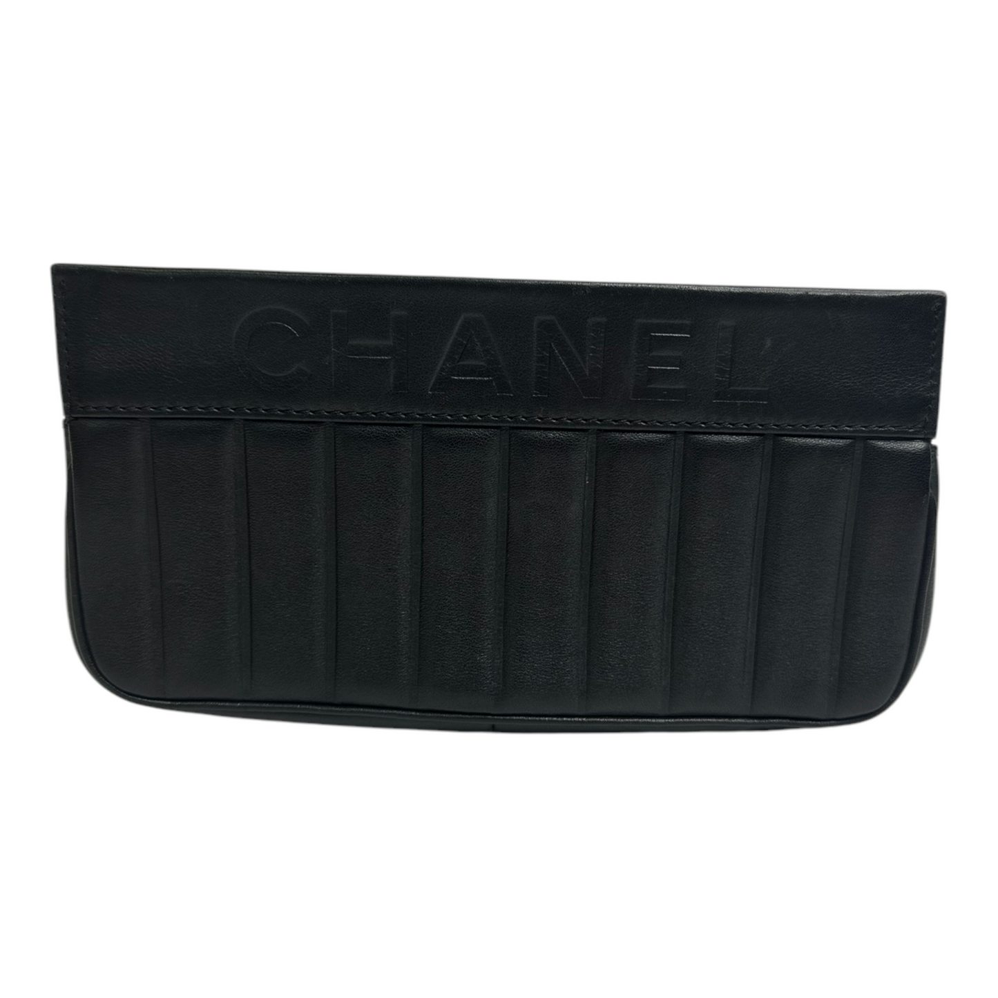 Chanel Black Leather Small LAX Wristlet