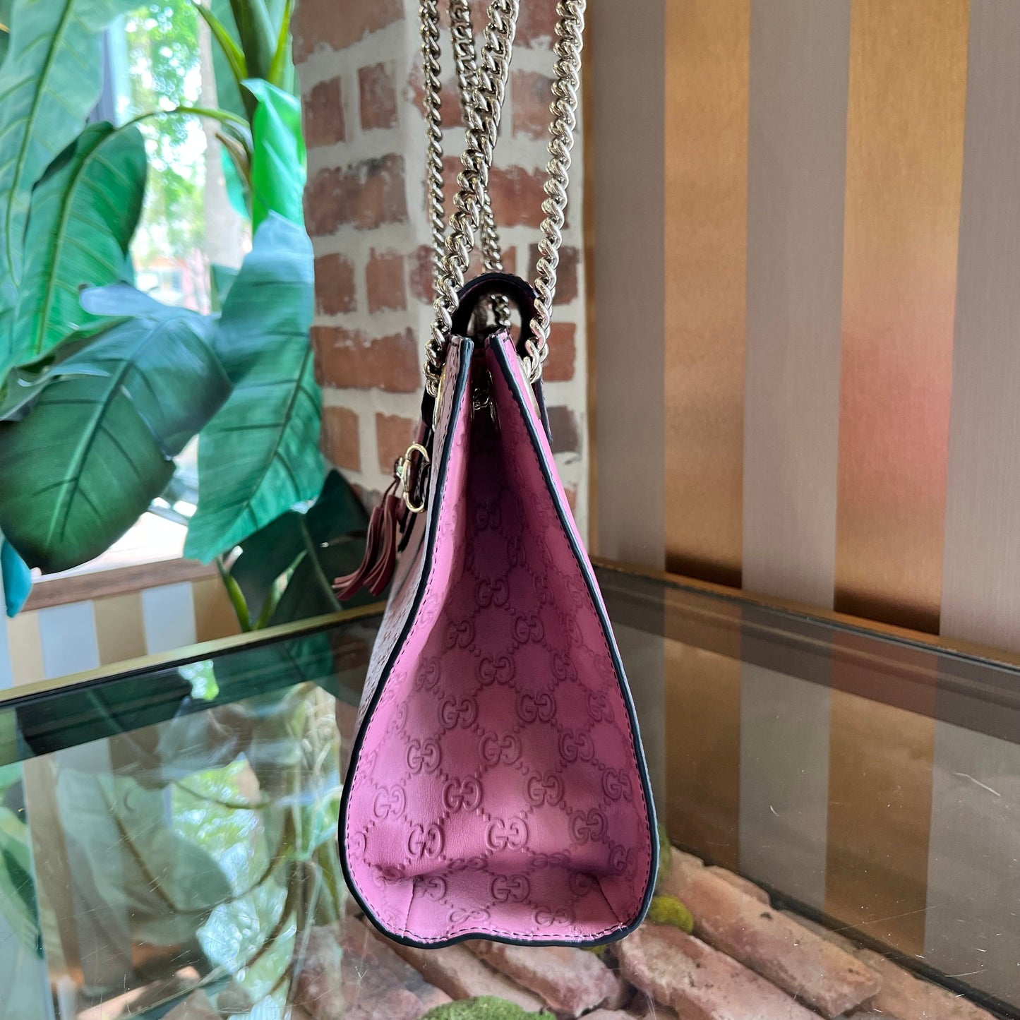 GUCCI Emily Chain Large Guccissima Leather Shoulder Bag