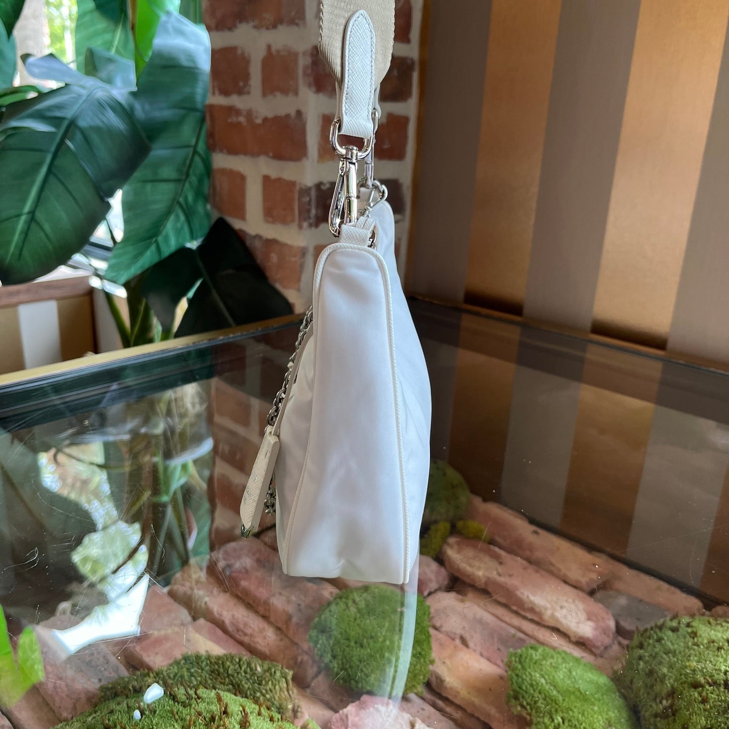 PRADA Re-edition 2005 White Re-Nylon Crossbody
