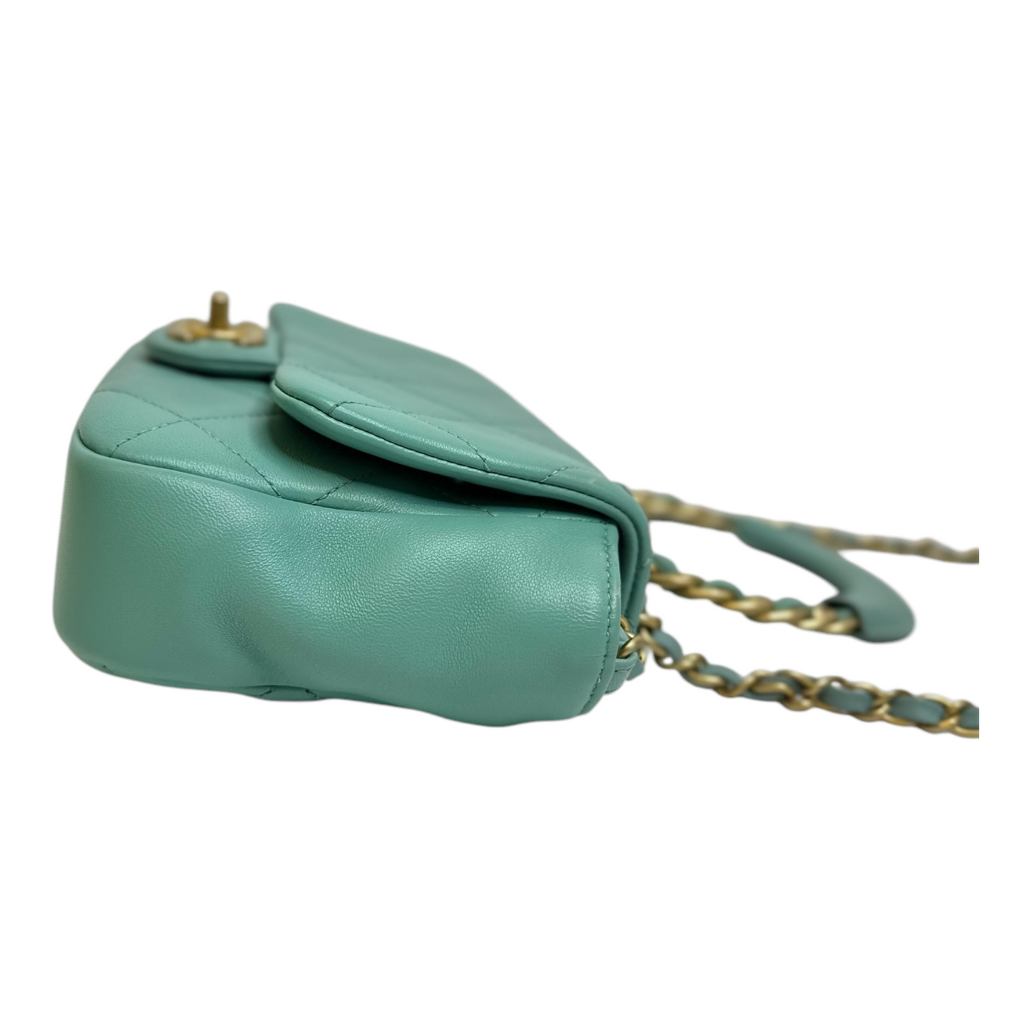 Chanel Lambskin Quilted Small Circular Handle Bag