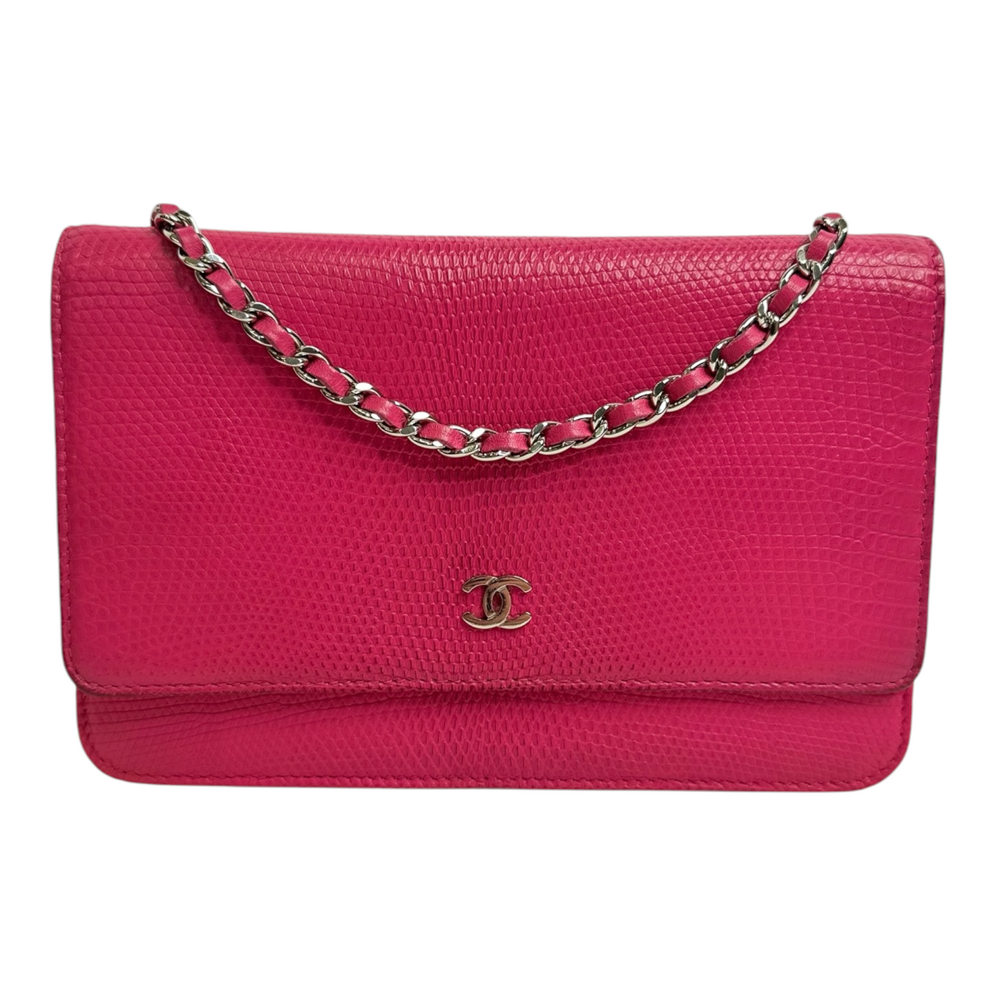 Chanel Hot Pink Lizard WOC Wallet On Chain