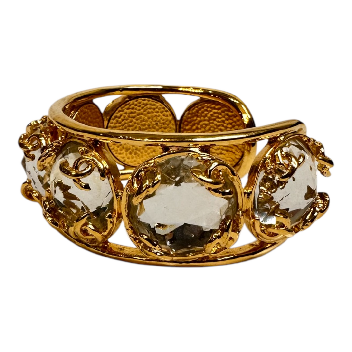 Chanel 1995 Rhinestone Cuff Bracelet