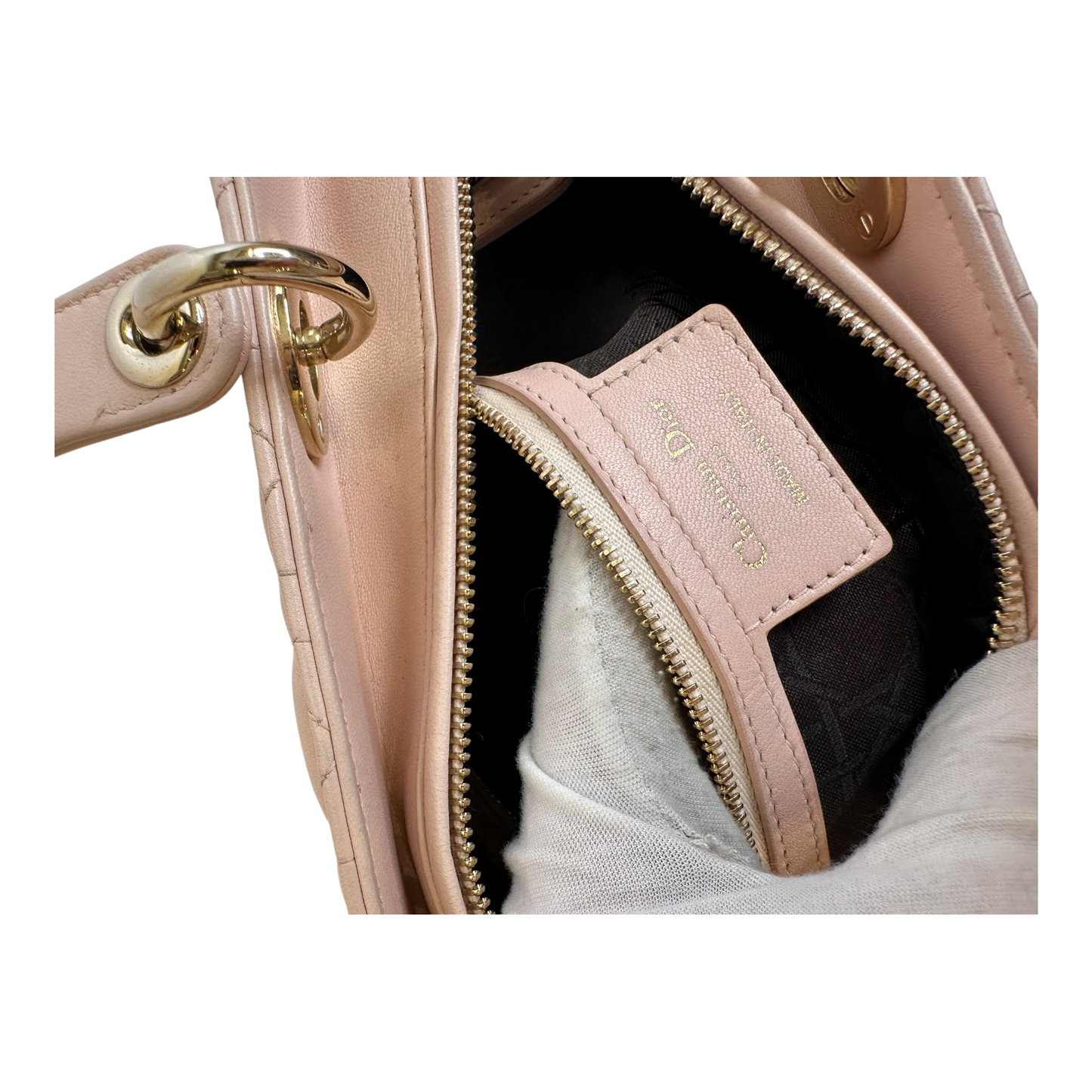 Christian Dior Lambskin Cannage Large Lady Dior Light Pink