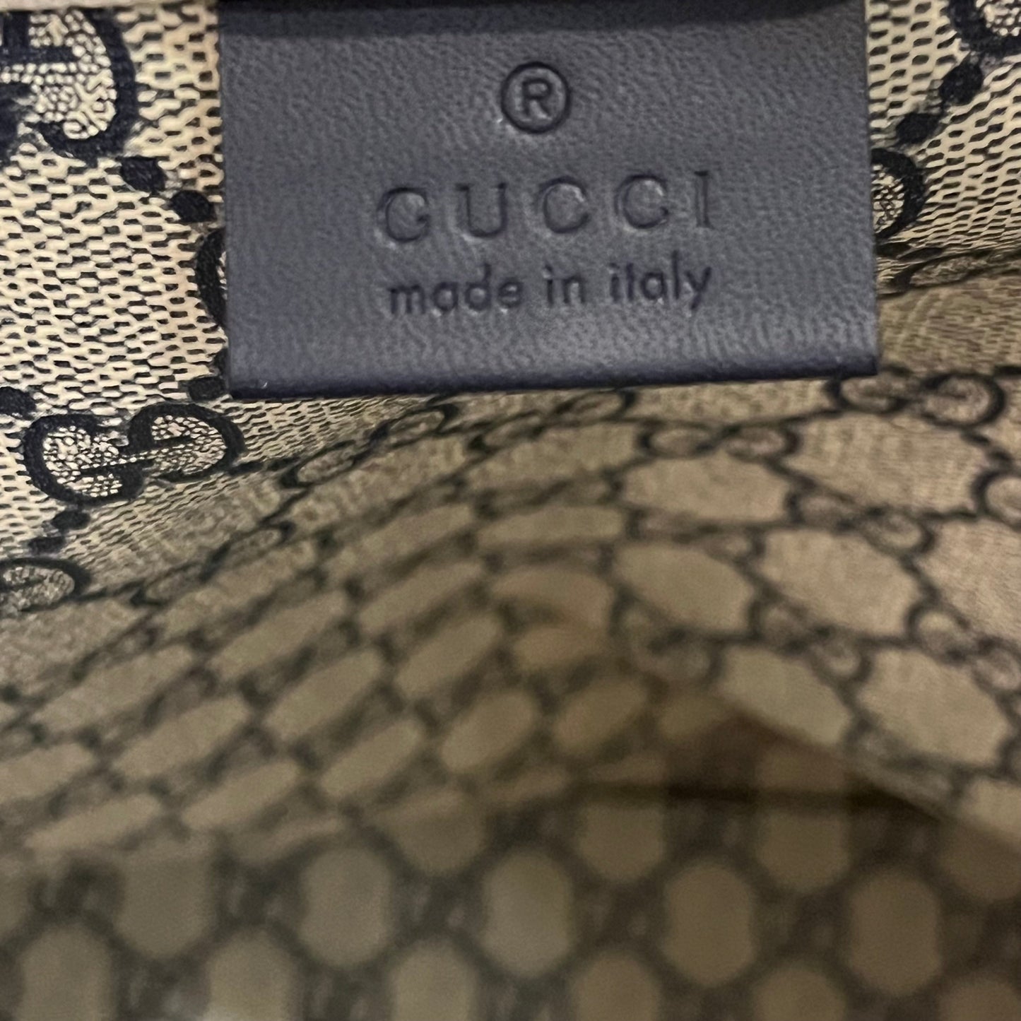 GUCCI Printed Logo Canvas Shopper Tote