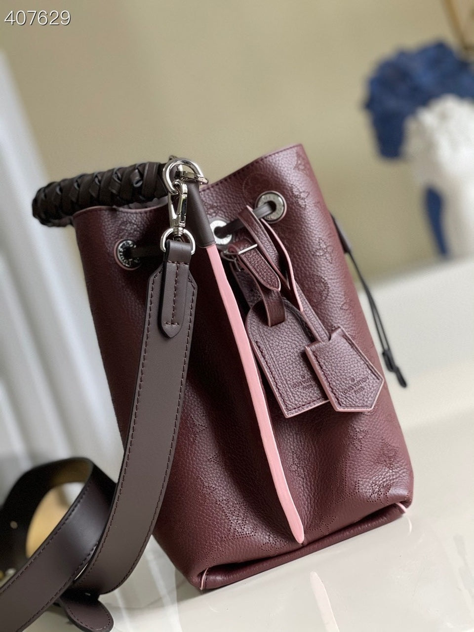 LV Muria Bucket Bag For Women, WomenÃ¢â‚¬â„¢s Handbags, Shoulder And Crossbody Bags Burgundy 9.8in/25cm LV
