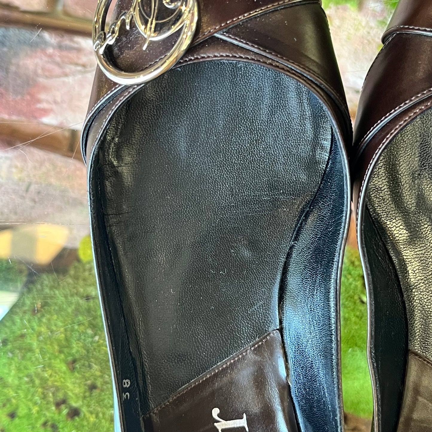 CHRISTIAN DIOR Leather Vintage Pointed Toe Flats SZ38(8US)
