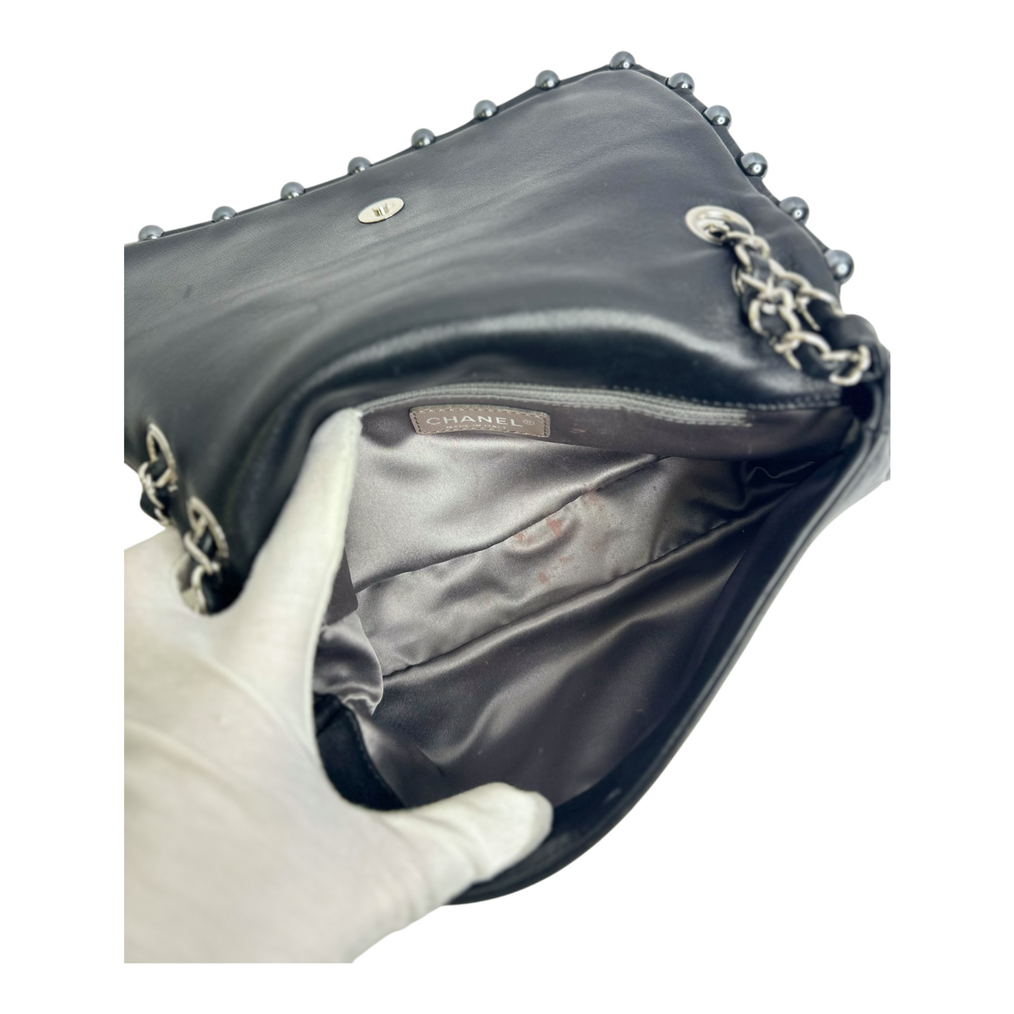 Chanel Lambskin Pearl Obsession Flap Black
