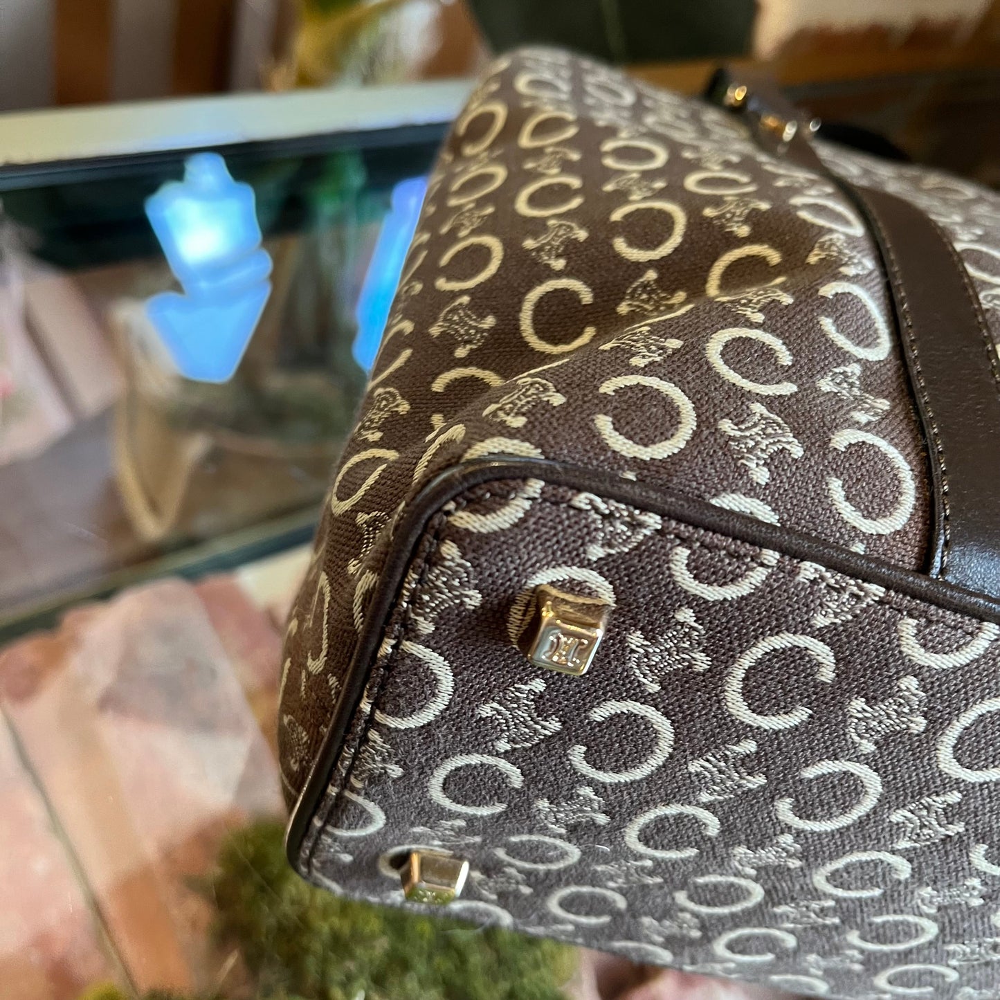 CELINE Vintage C Macadam Small Square Tote