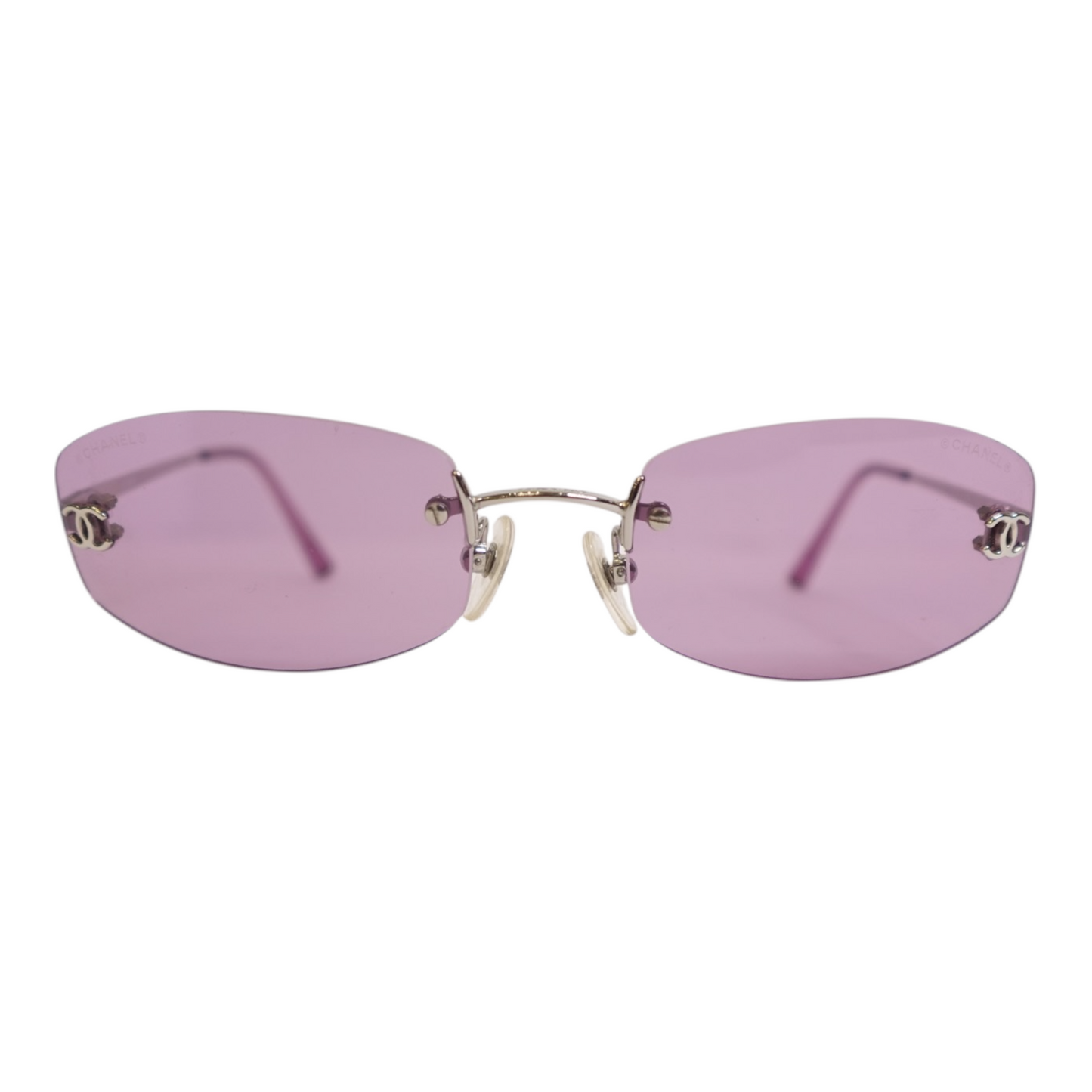 Chanel Pink Oval Sunglasses