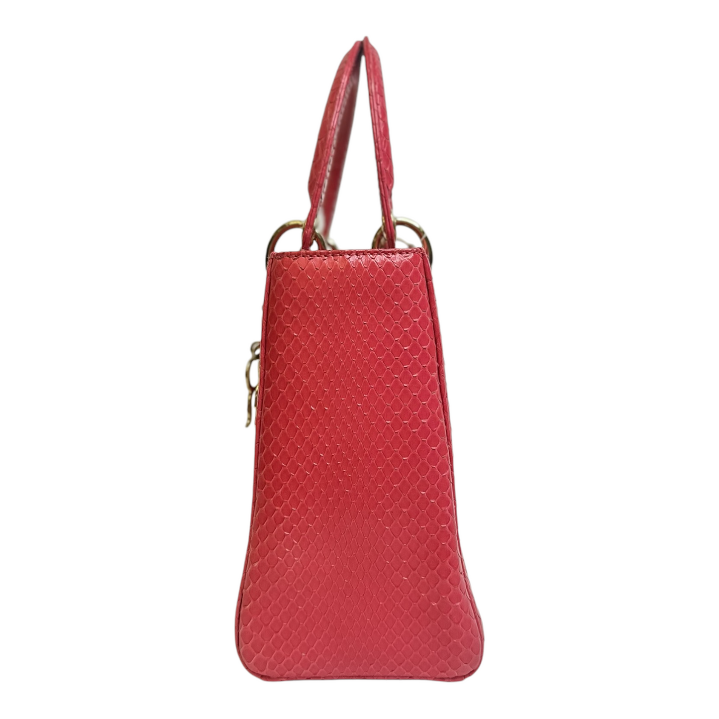 Christian Dior Snakeskin Medium Lady Dior Pink