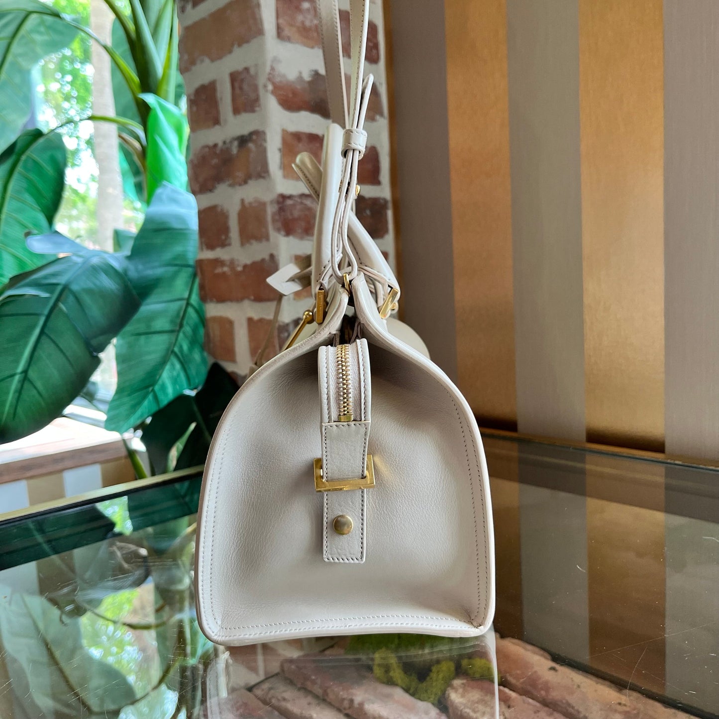 SAINT LAURENT Classic Y Cabas Small Calfskin Satchel Bag