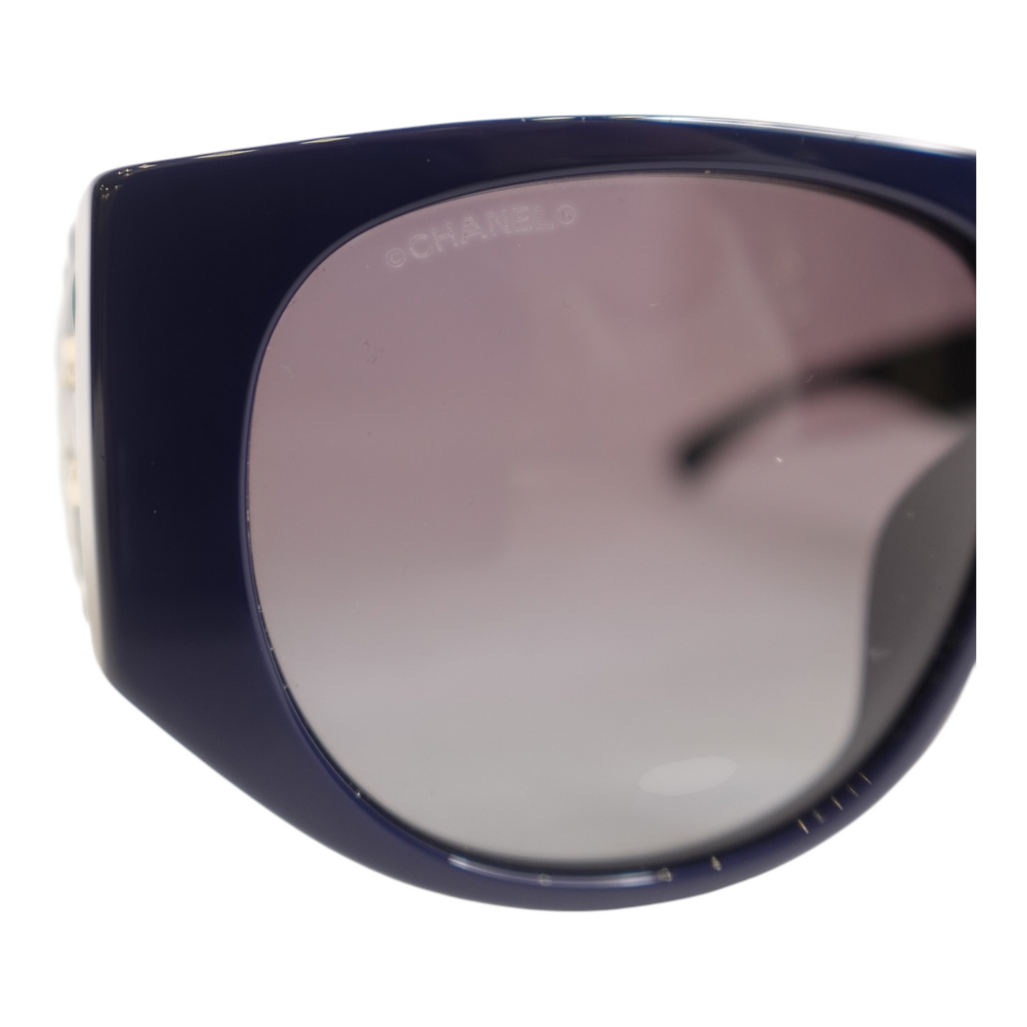 Chanel Navy Green Quilted CC Sunglasses