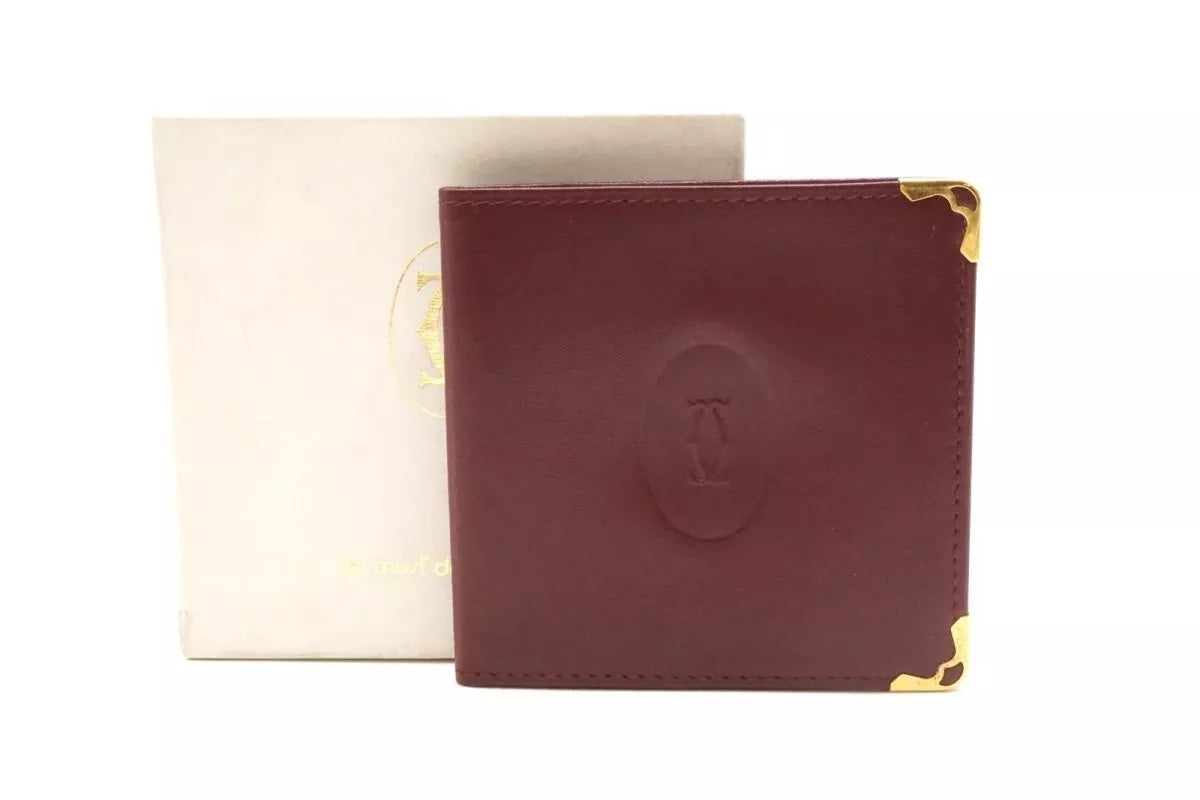 CARTIER VINTAGE MUST DE CARTIER LEATHER BI-FOLD WALLET