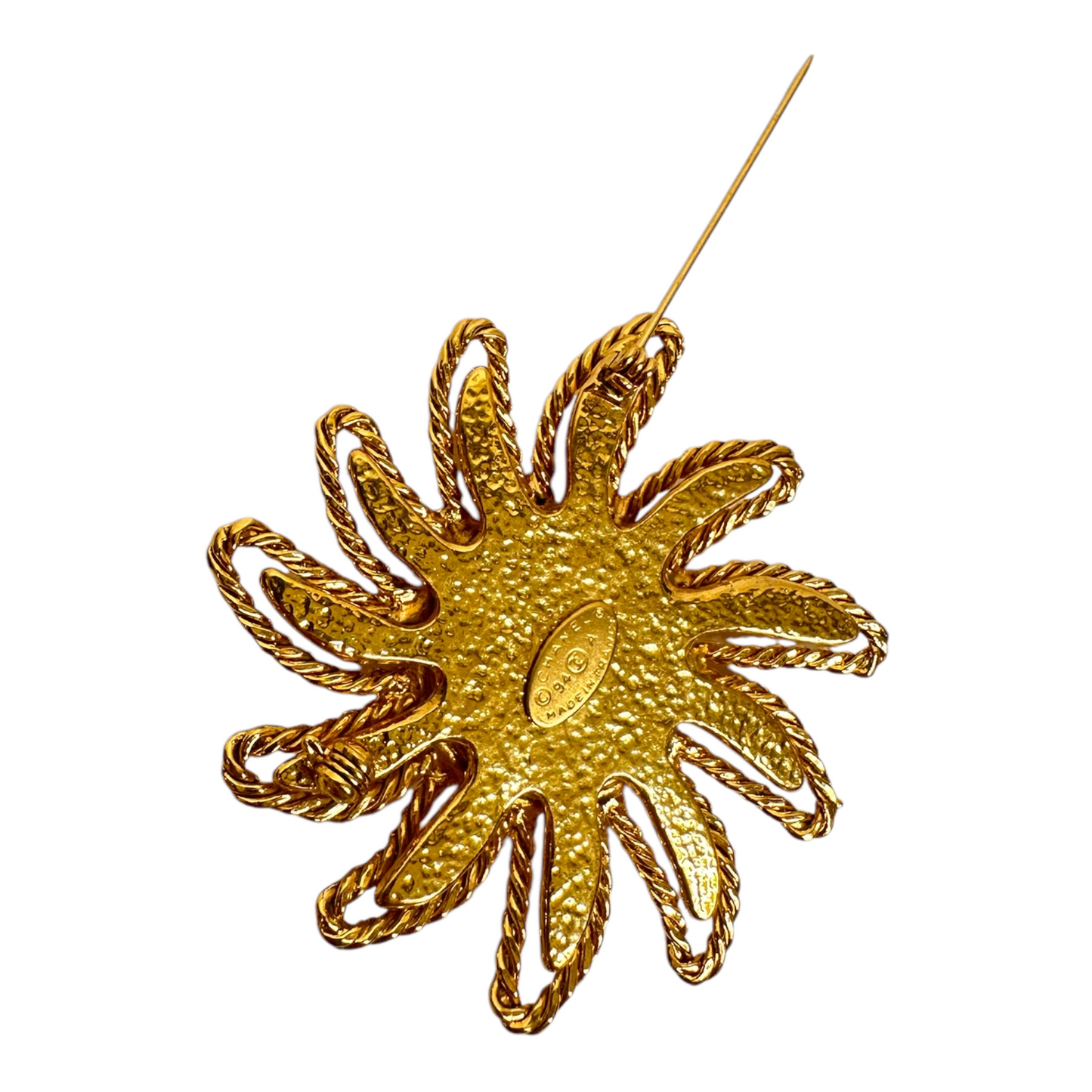 Chanel Gold Sunburst Brooch