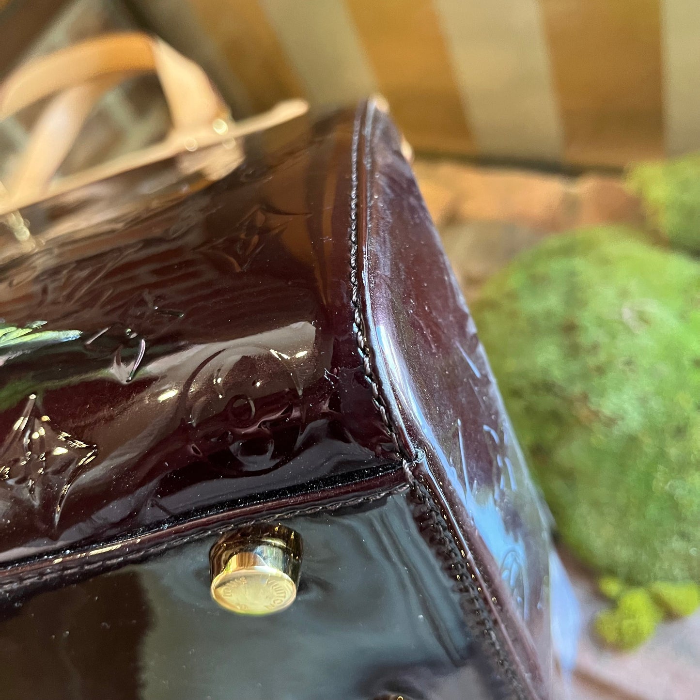 LOUIS VUITTON Brea GM Amarante Vernis Patent Leather Shoulder Bag
