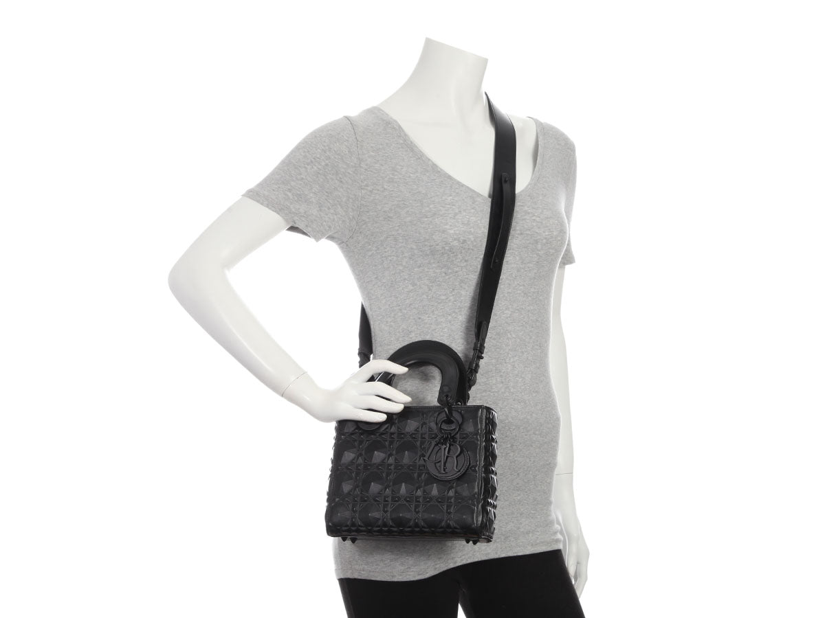 Dior Small Matte Black My ABCDior Diamond Motif Lady Dior