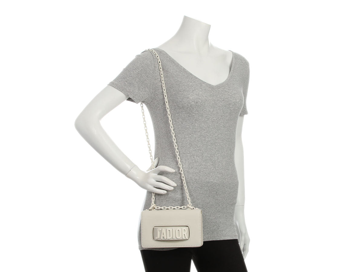 Dior Mini White Jâ€™Adior Flap Bag