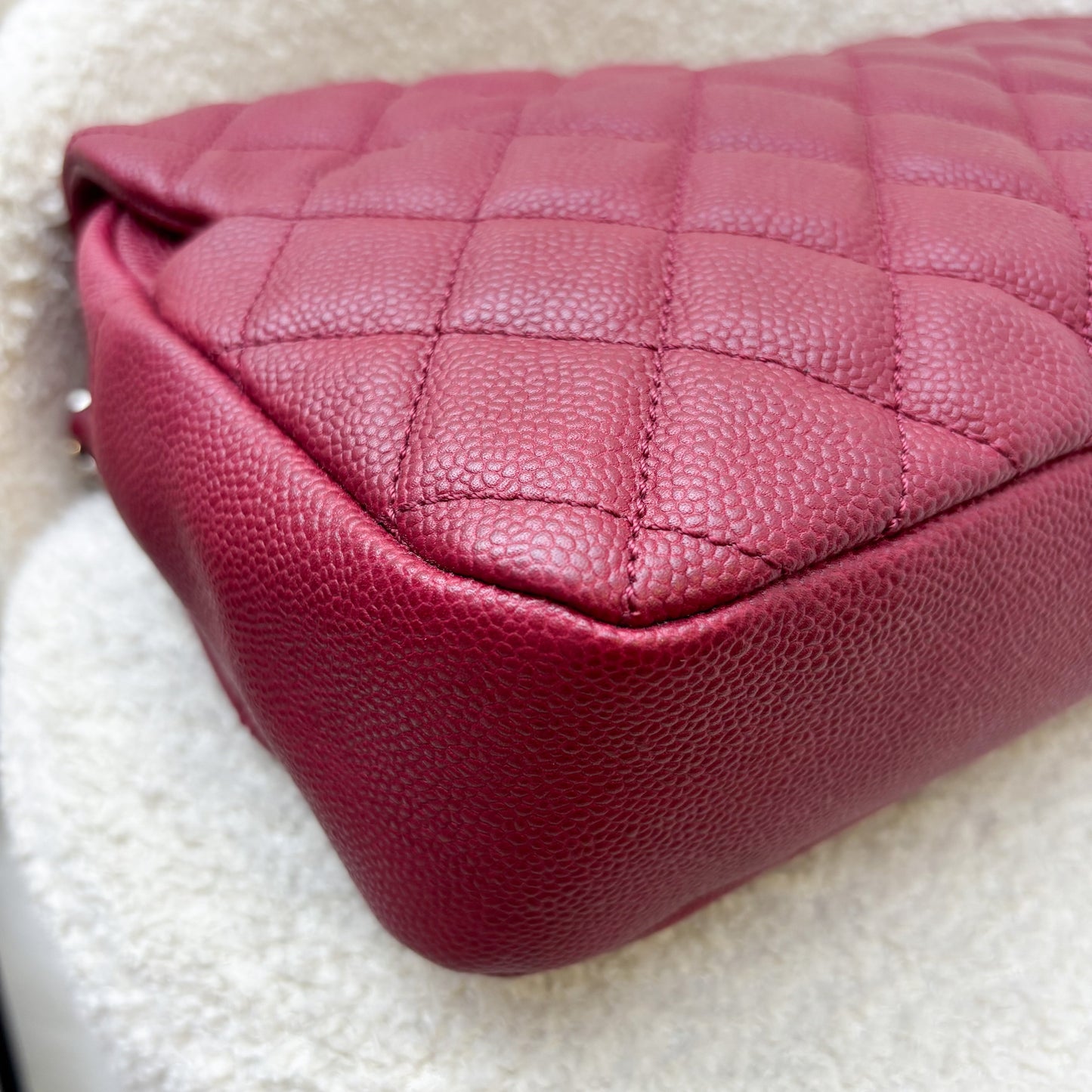 GLM-Easy Caviar Jumbo Flap Bag in Dark Red Caviar and SHW (Model: A67742)