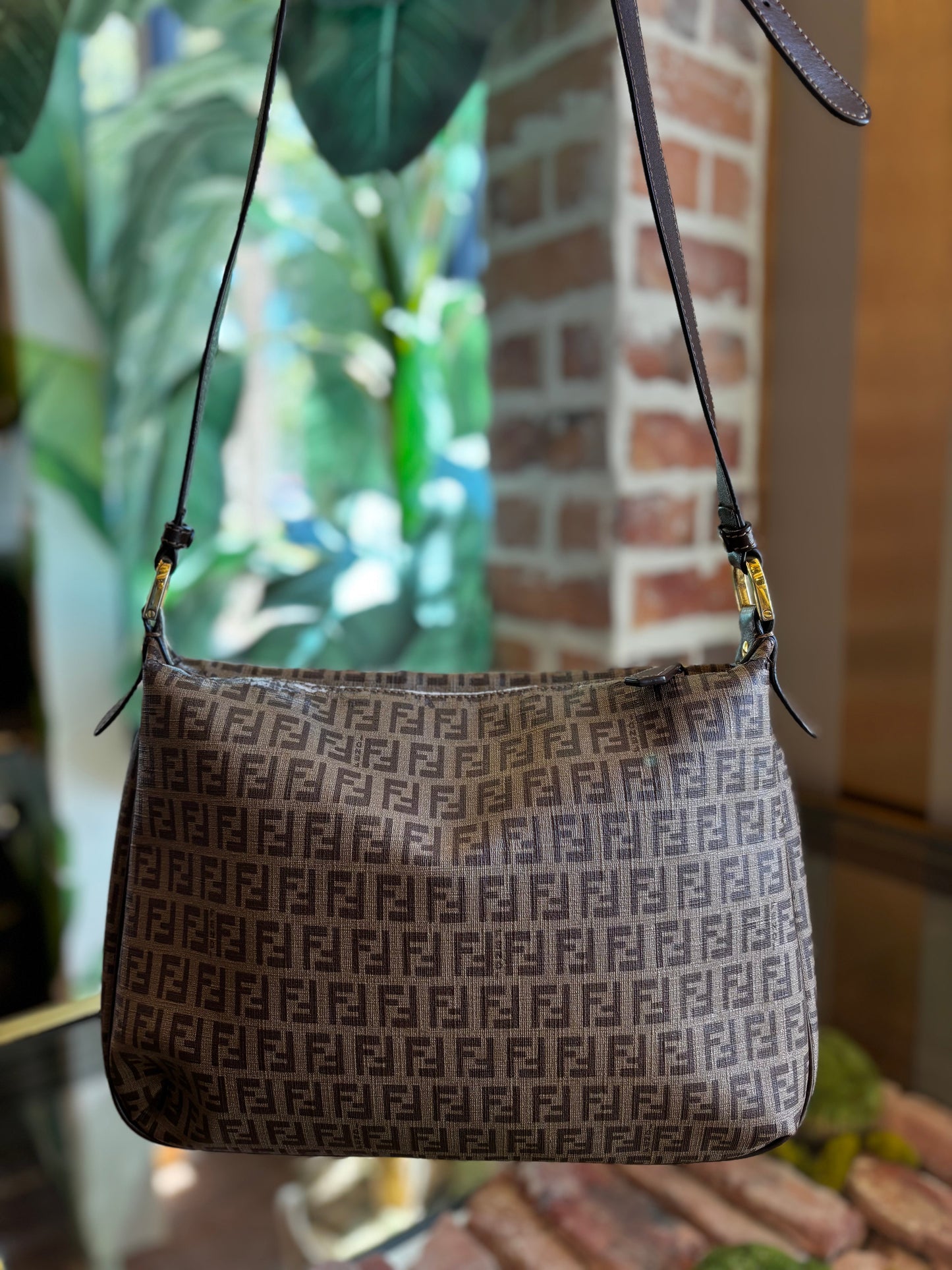 FENDI Brown Zucchino Spalmati Messenger