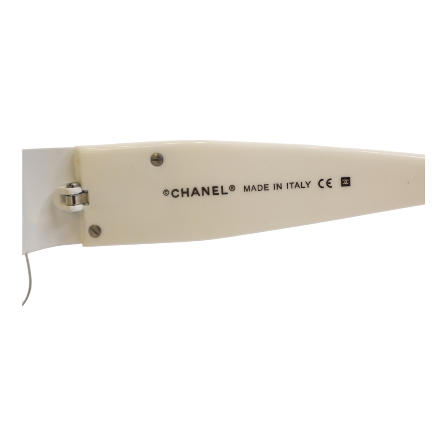 Chanel White Rectangular Sunglasses