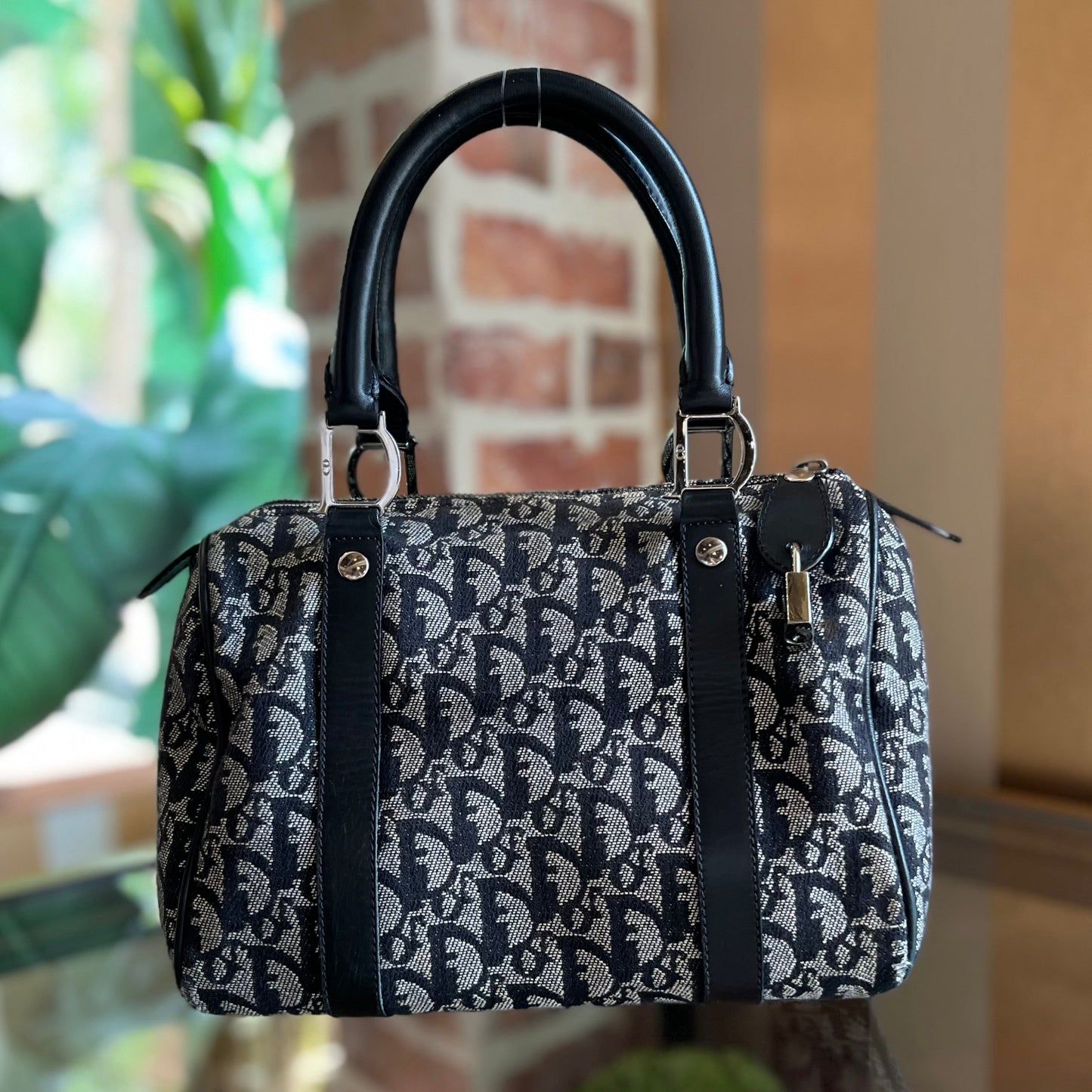 CHRISTIAN DIOR Trotter Canvas Satchel