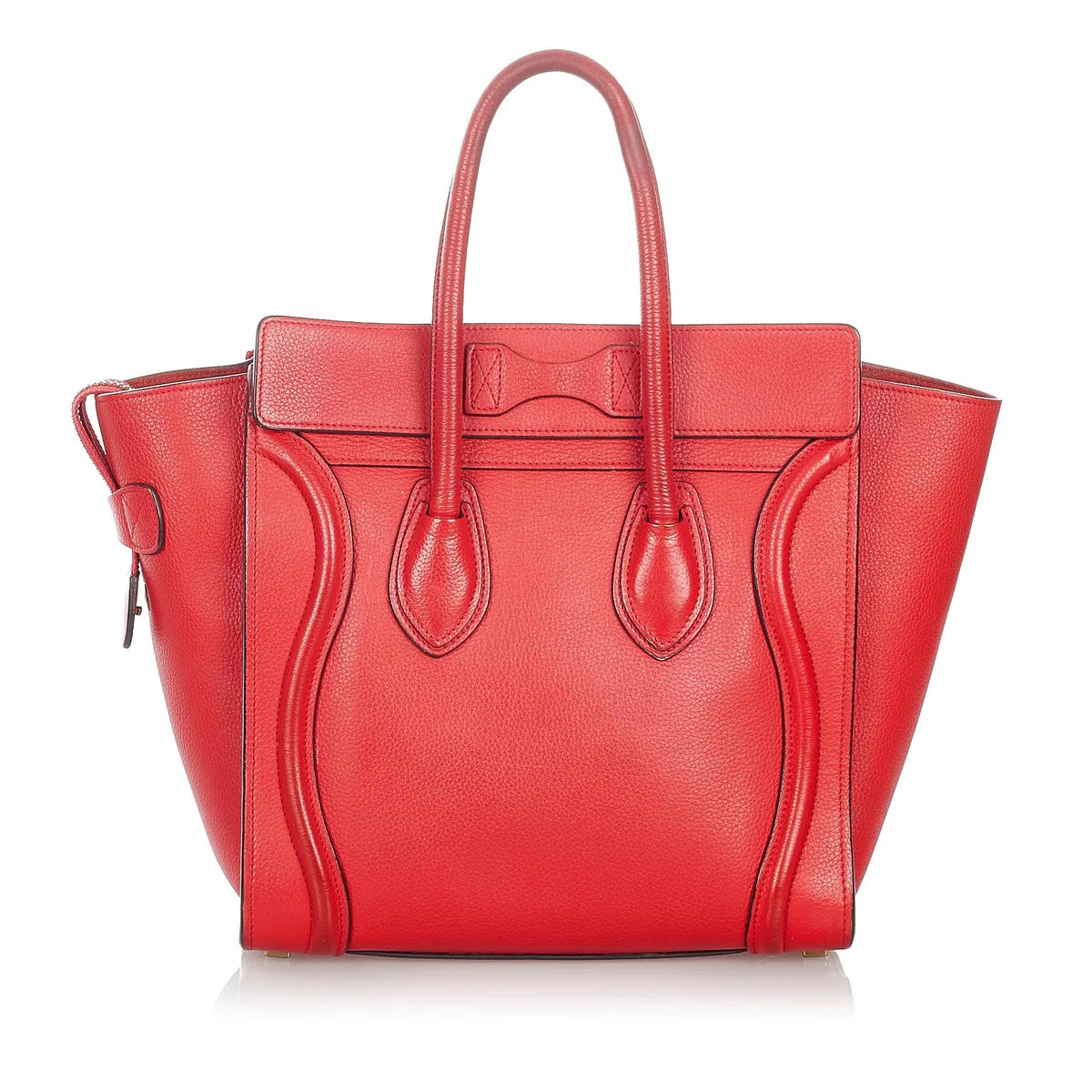 CÉLINE DRUMMED CALFSKIN LEATHER MICRO PHANTOM TOTE BAG