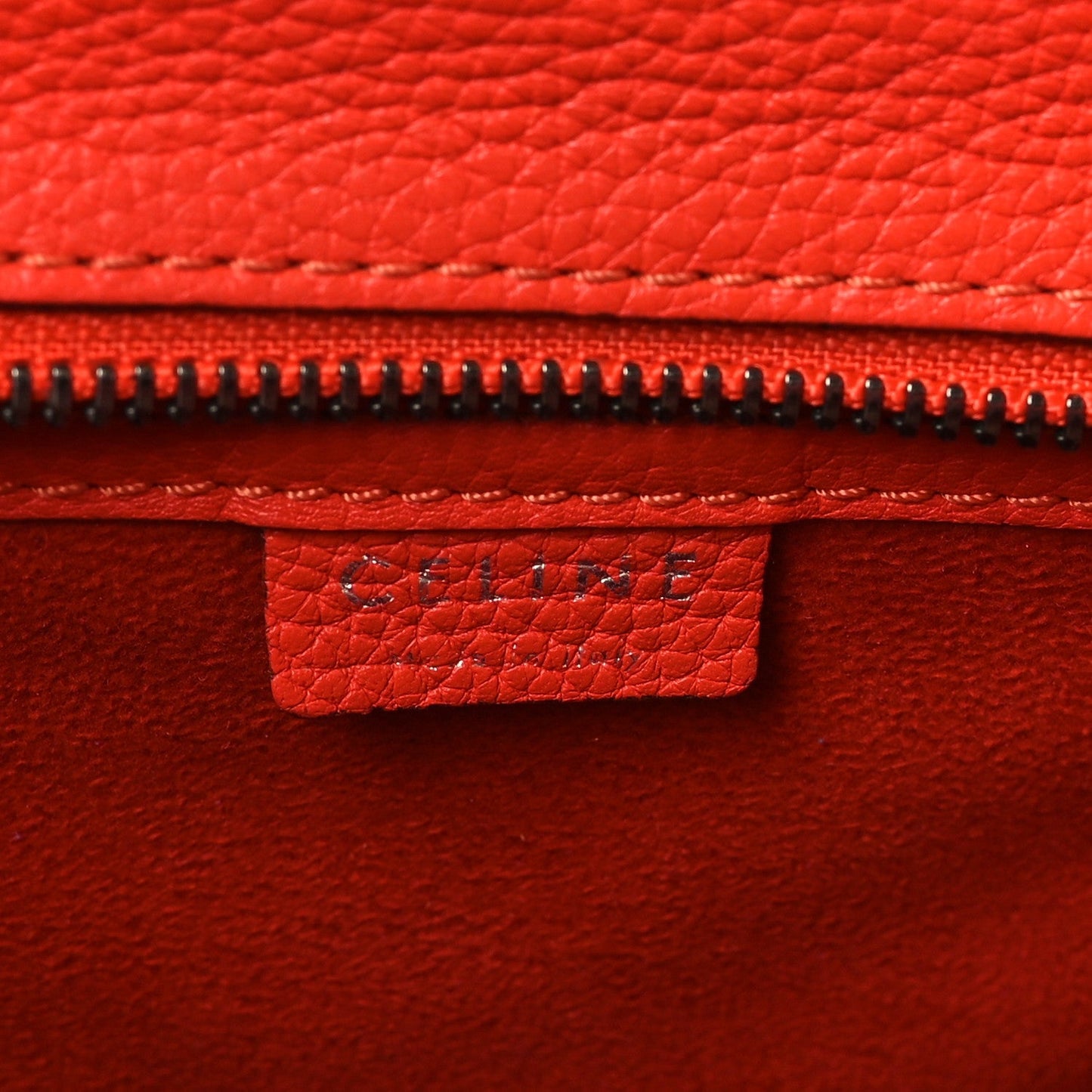CÉLINE DRUMMED CALFSKIN LEATHER NANO LUGGAGE BAG