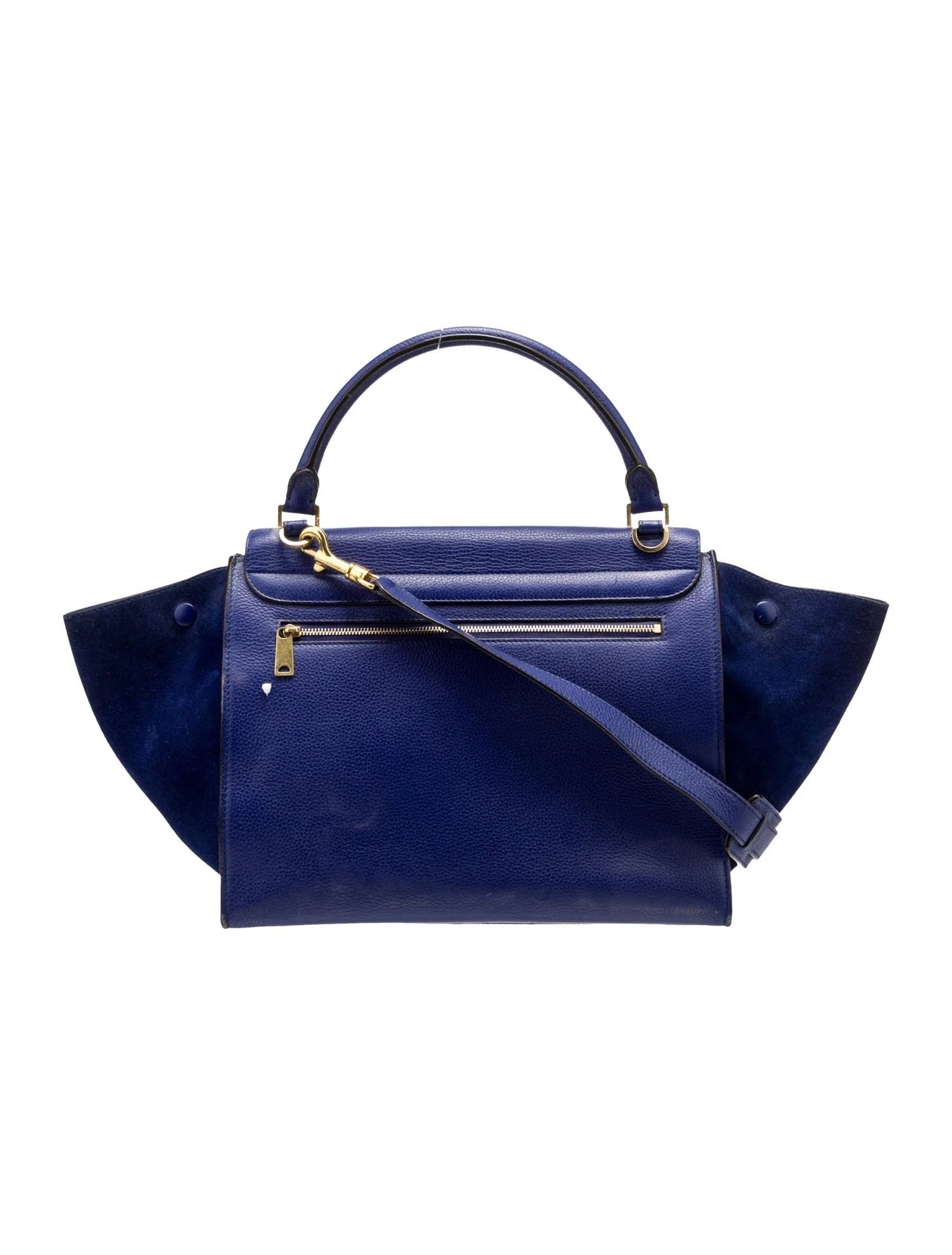 CÉLINE DRUMMED CALFSKIN SUEDE TRAPEZE MEDIUM SHOULDER BAG