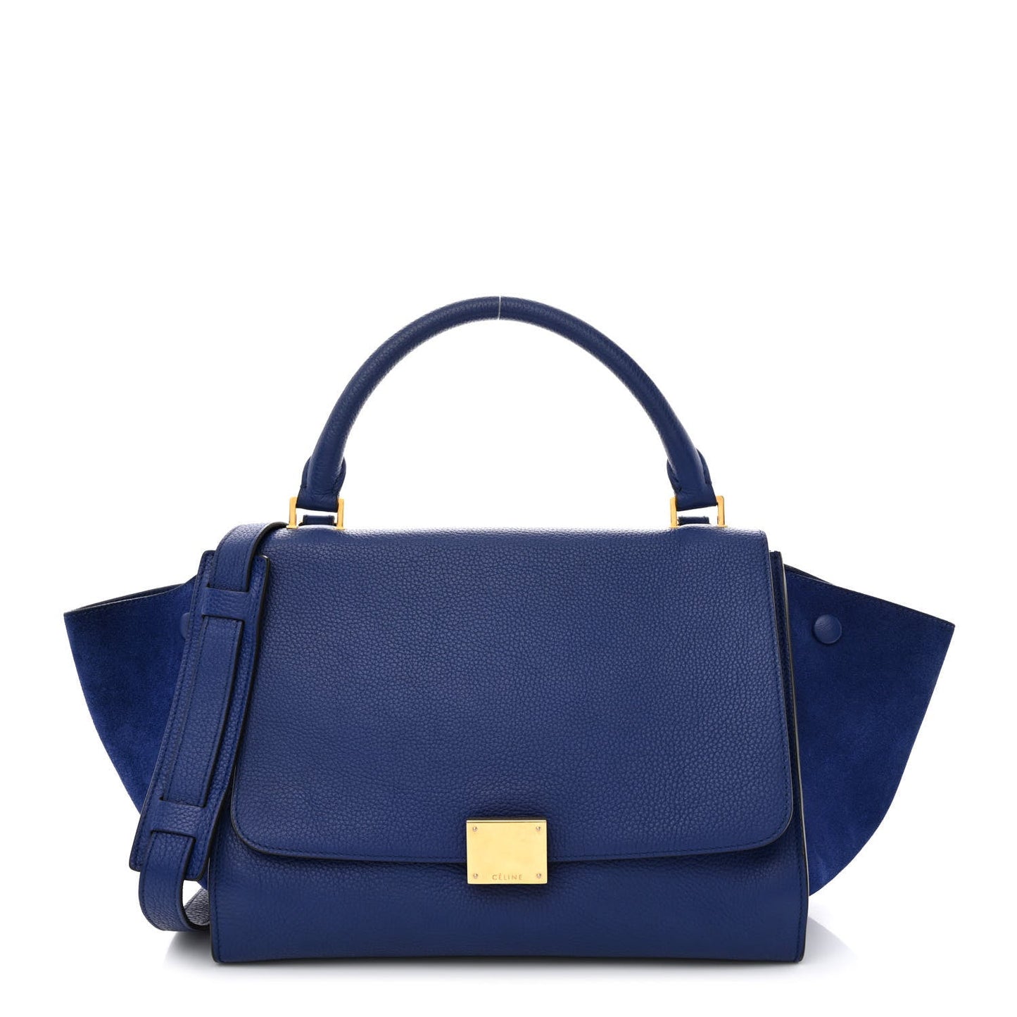 CÉLINE DRUMMED CALFSKIN SUEDE TRAPEZE MEDIUM SHOULDER BAG