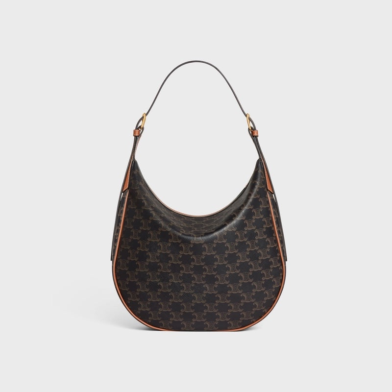 CÉLINE HELOÏSE CUIR CANVAS & CALFSKIN TRIOMPH MEDIUM SHOULDER BAG
