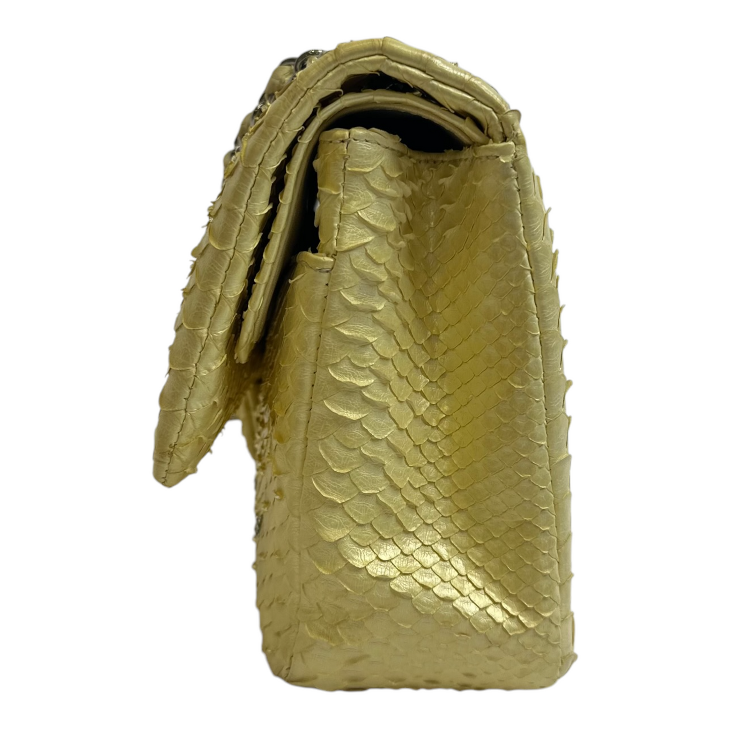 GLM-Rare Python Beaded Double Flap Medium Yellow