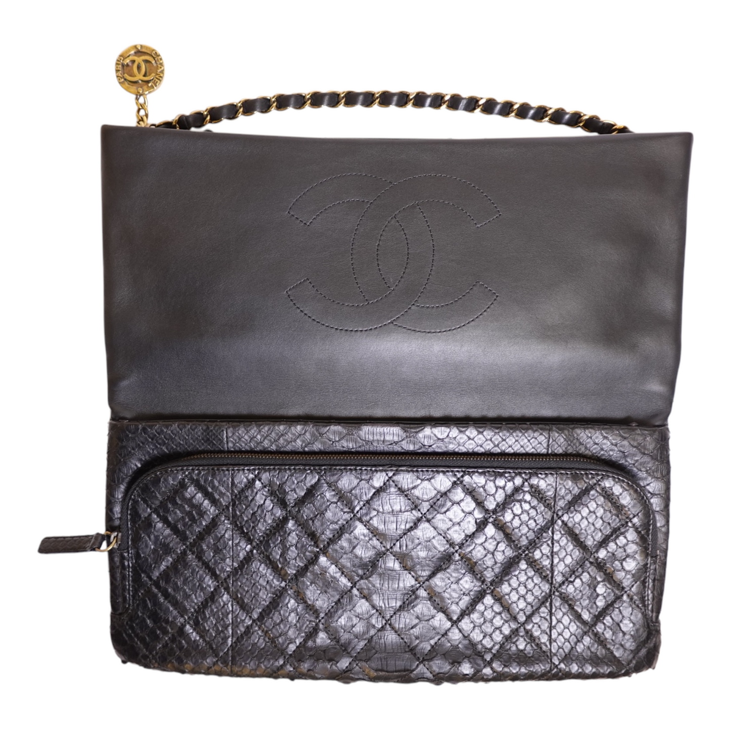 Chanel Python Medallion Clutch