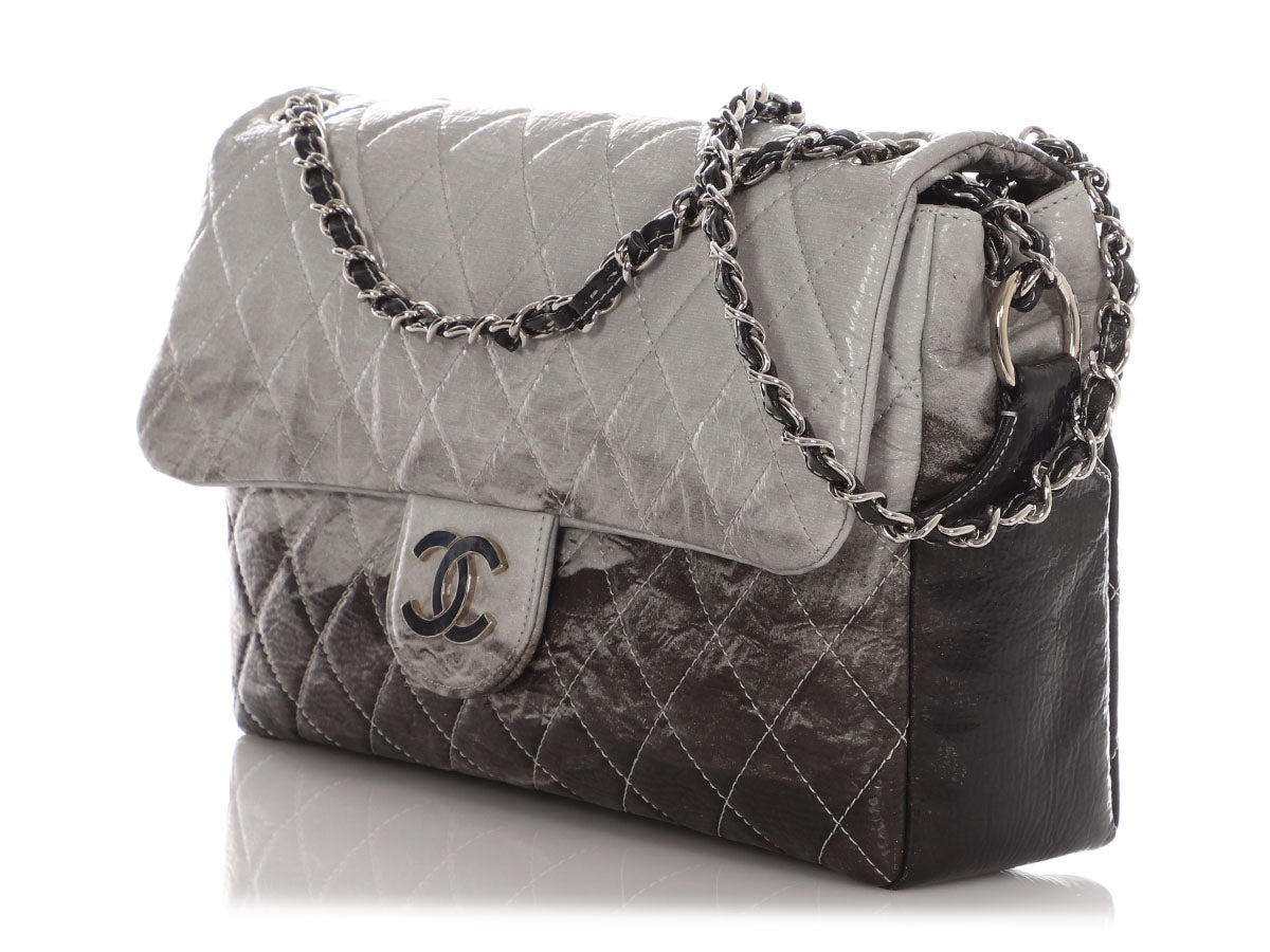 Chanel Black Quilted Vinyl Melrose DÃ©gradÃ© Flap