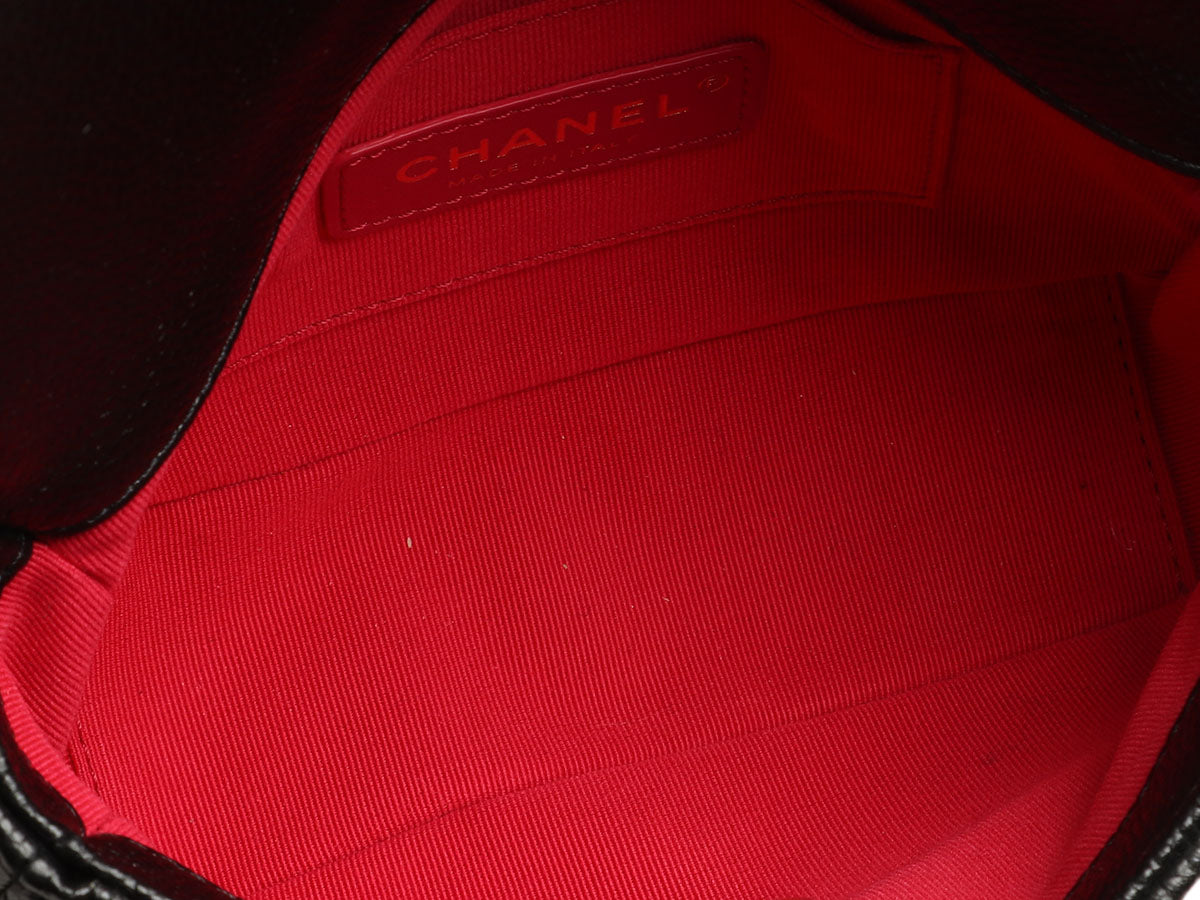 Chanel Mini Black Quilted Caviar MÃ©dallion Flap