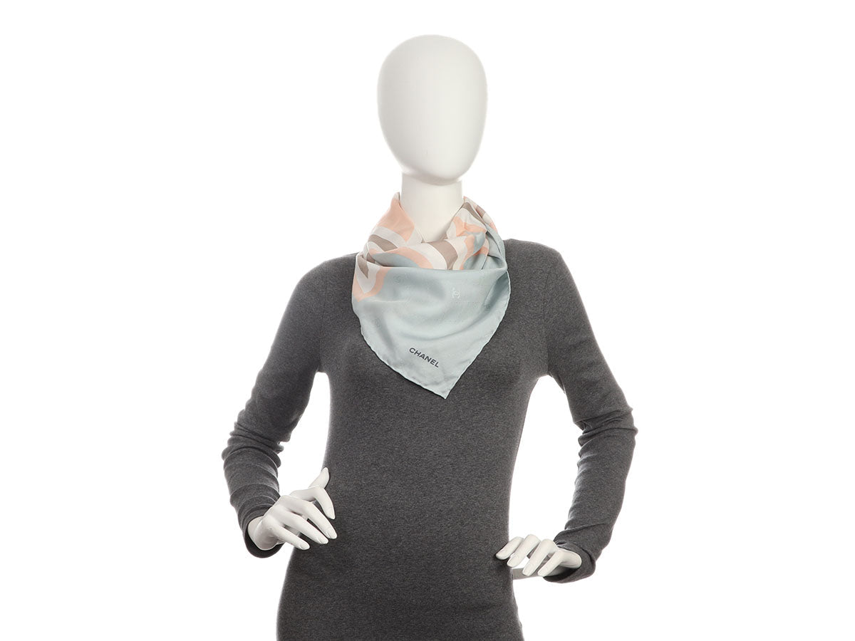 Chanel CC Jacquard Silk Scarf
