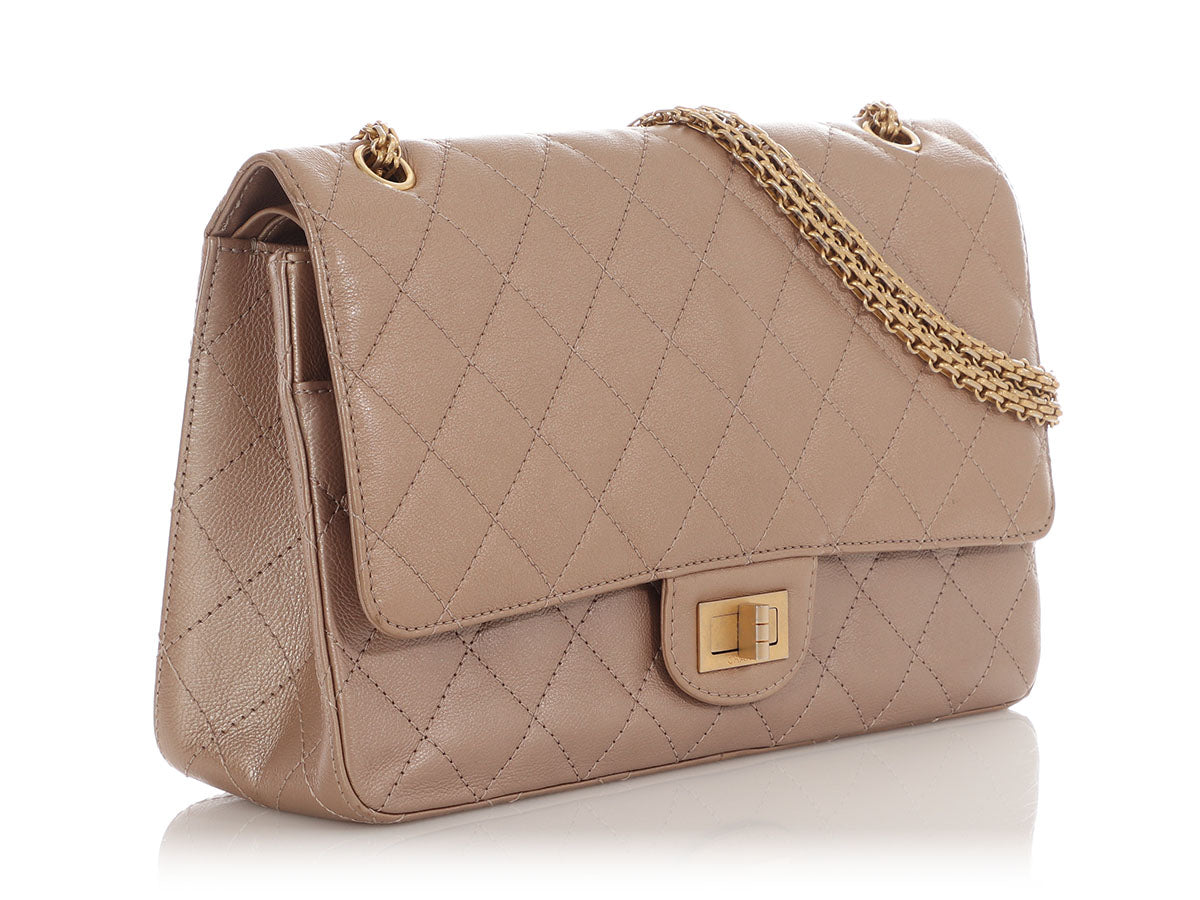Chanel Metallic Dark Gold Quilted Aged Calfskin 2.55 Reissue 227