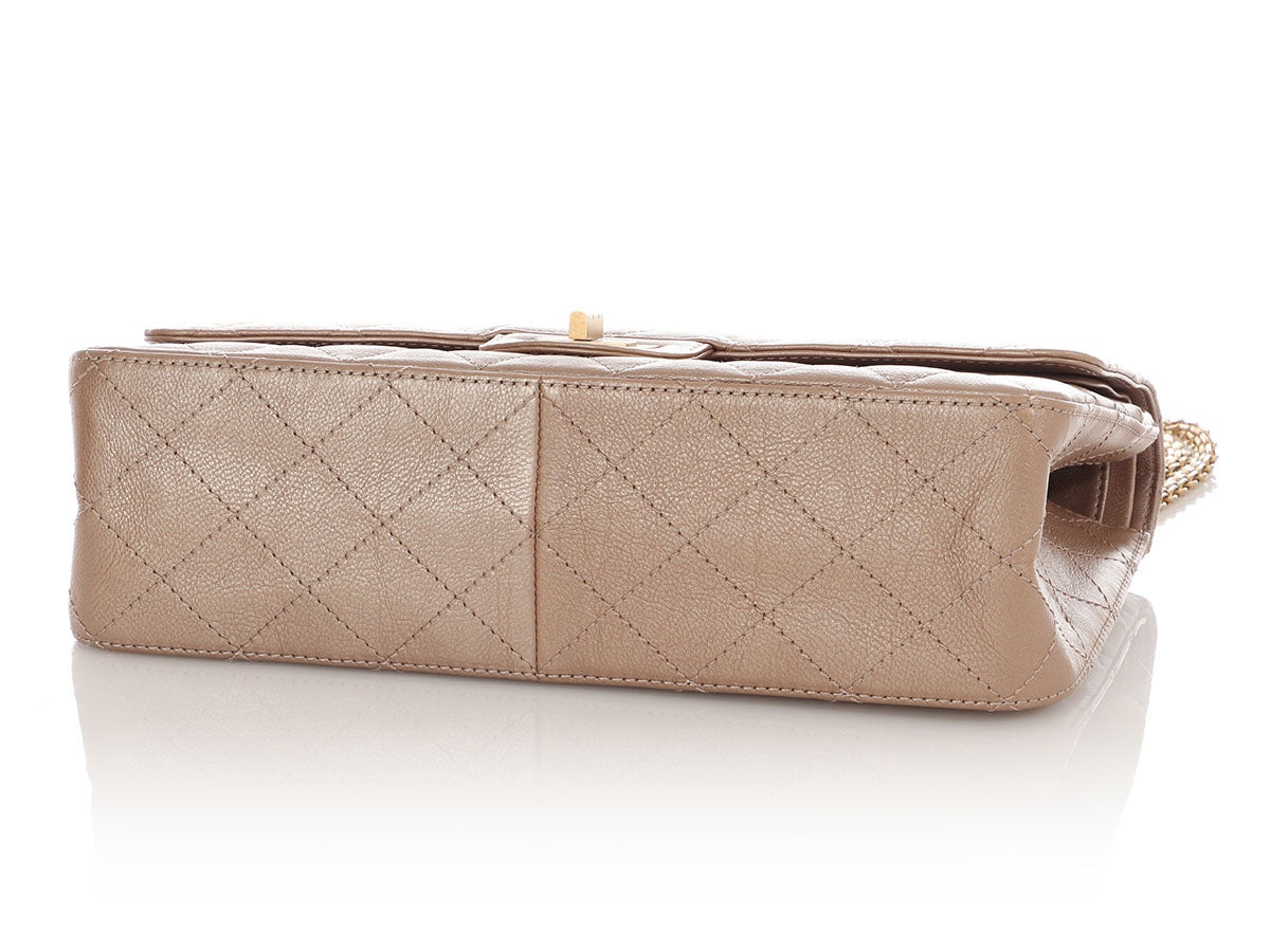 Chanel Metallic Dark Gold Quilted Aged Calfskin 2.55 Reissue 227