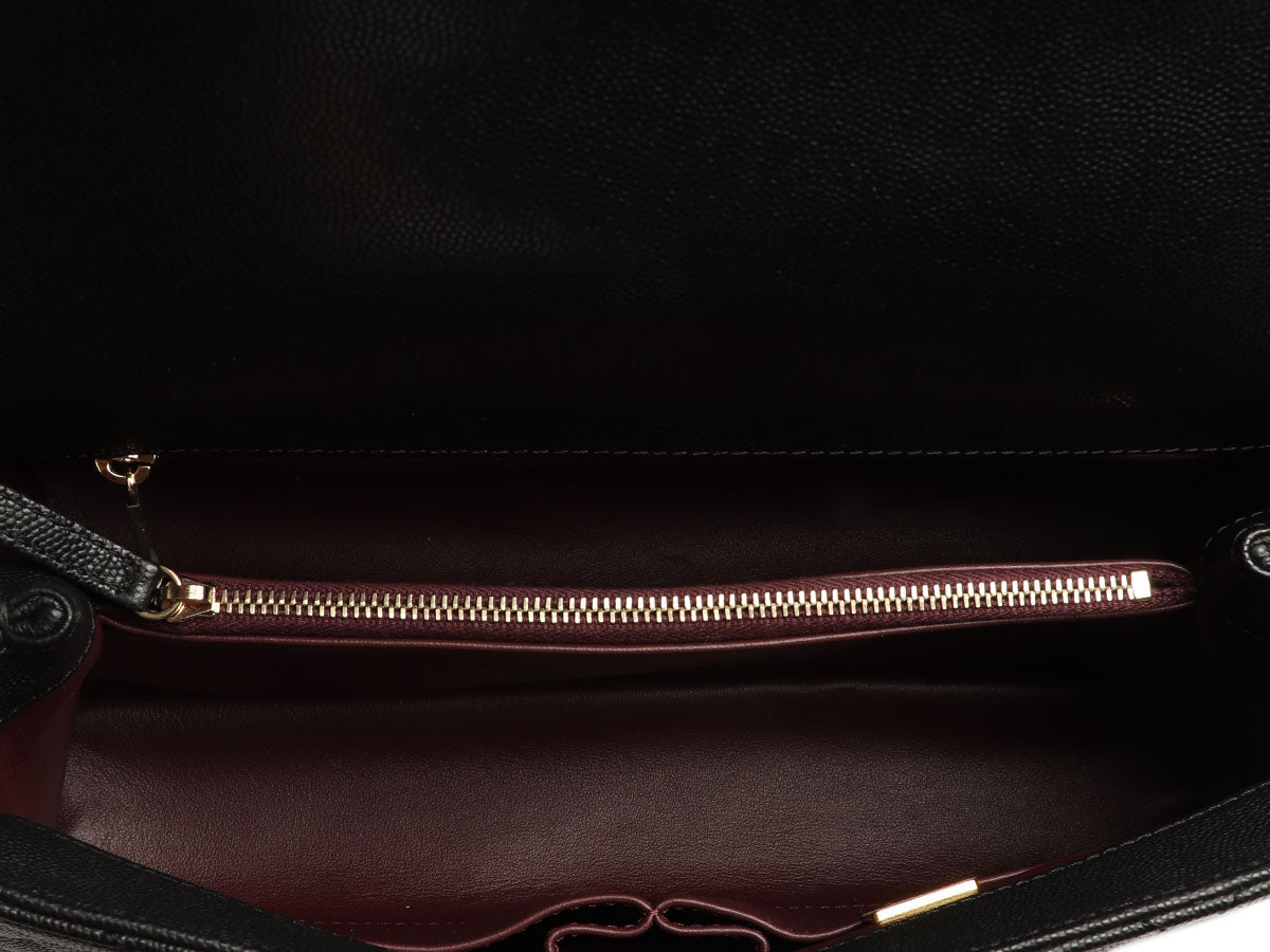 Chanel Small Black Quilted Caviar Coco Handle