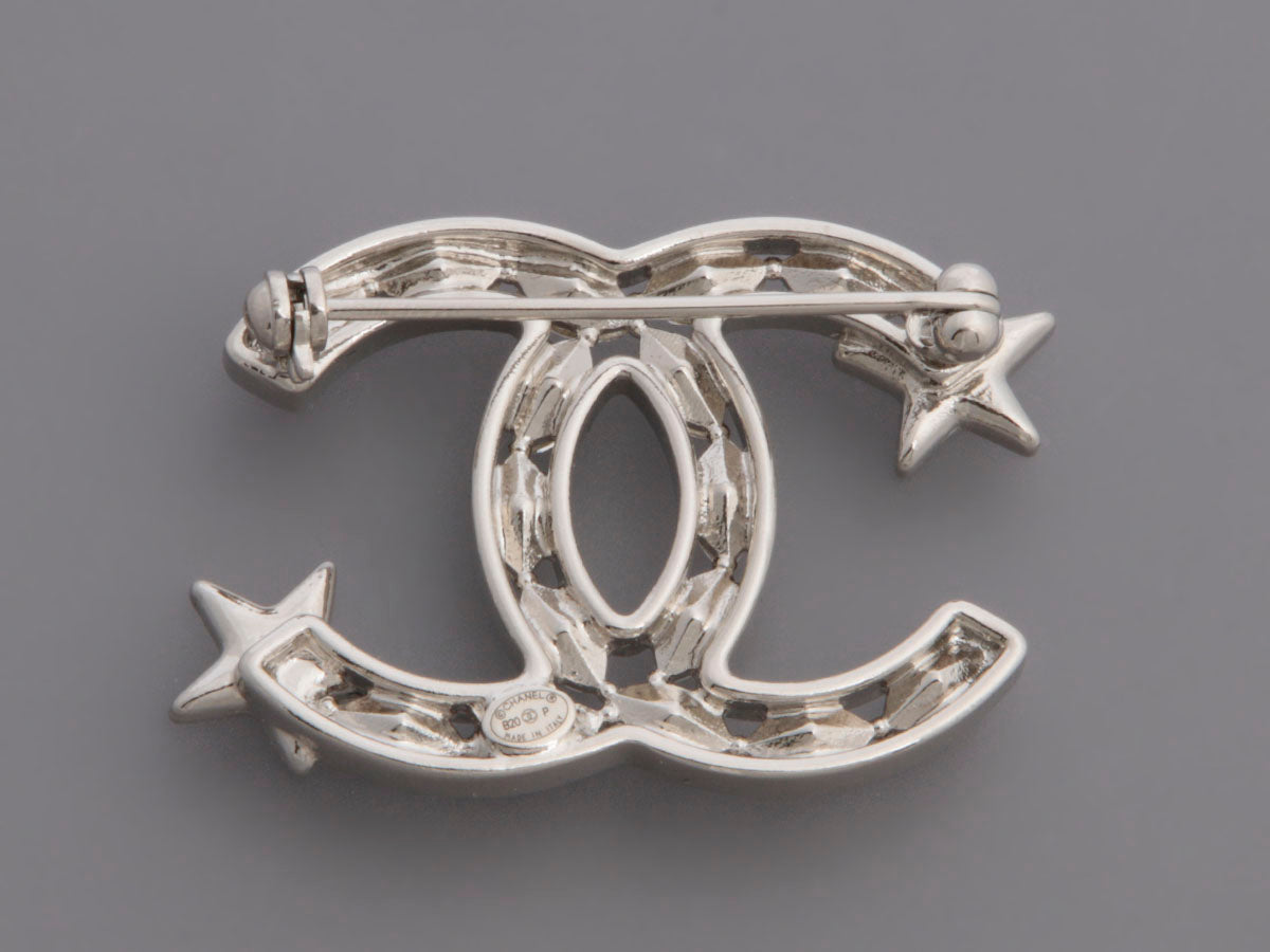 Chanel Crystal CC Stars Brooch