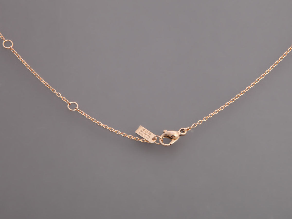 Chanel Small 18K Beige Gold Diamond NÂ°5 Necklace
