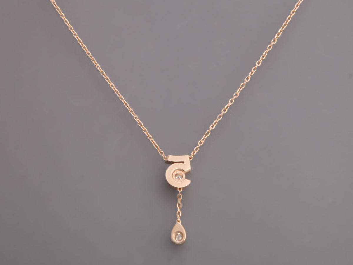 Chanel Small 18K Beige Gold Diamond NÂ°5 Necklace