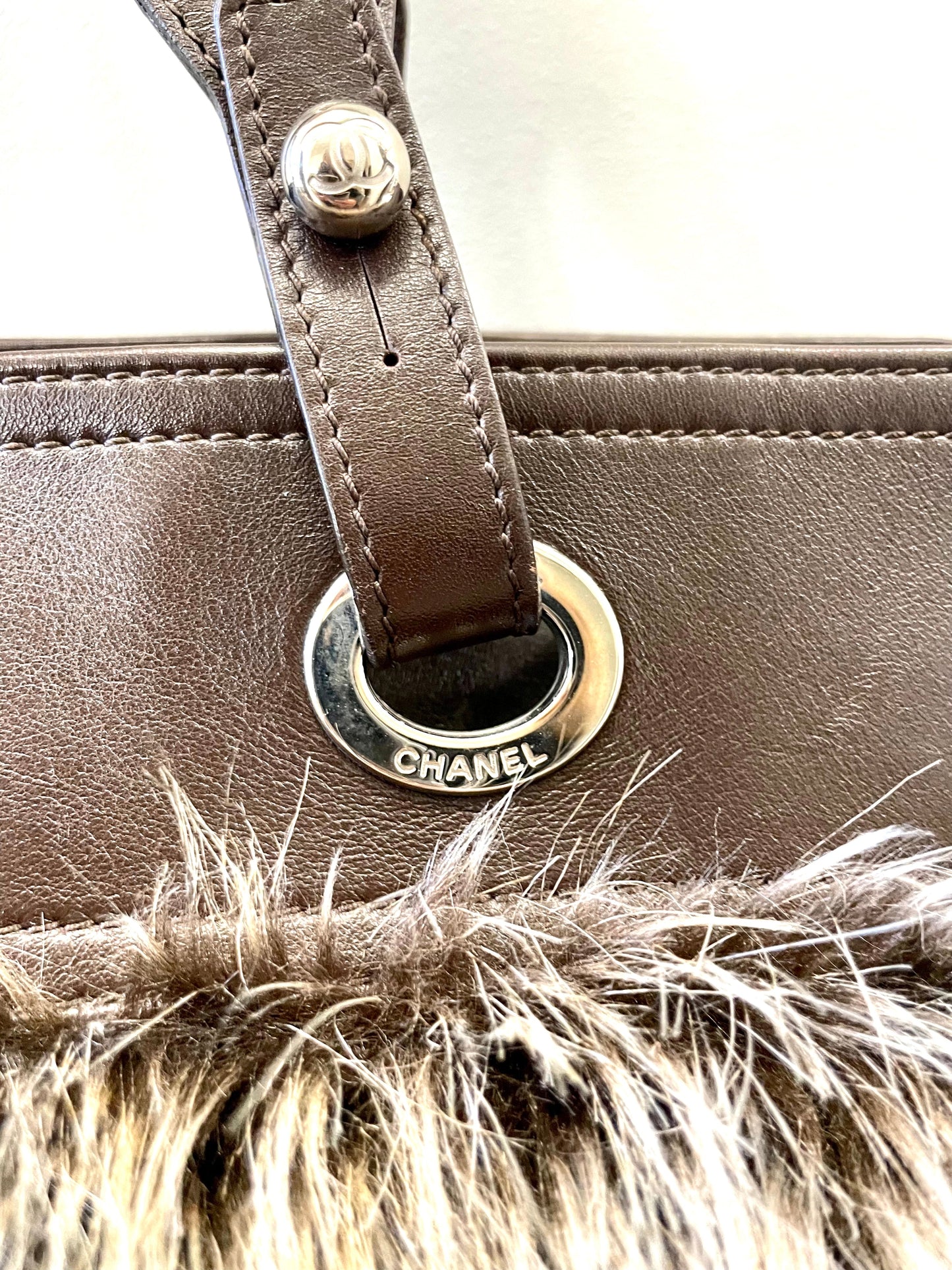 CHANEL BIARRITZ FUR LARGE TOTE BAG