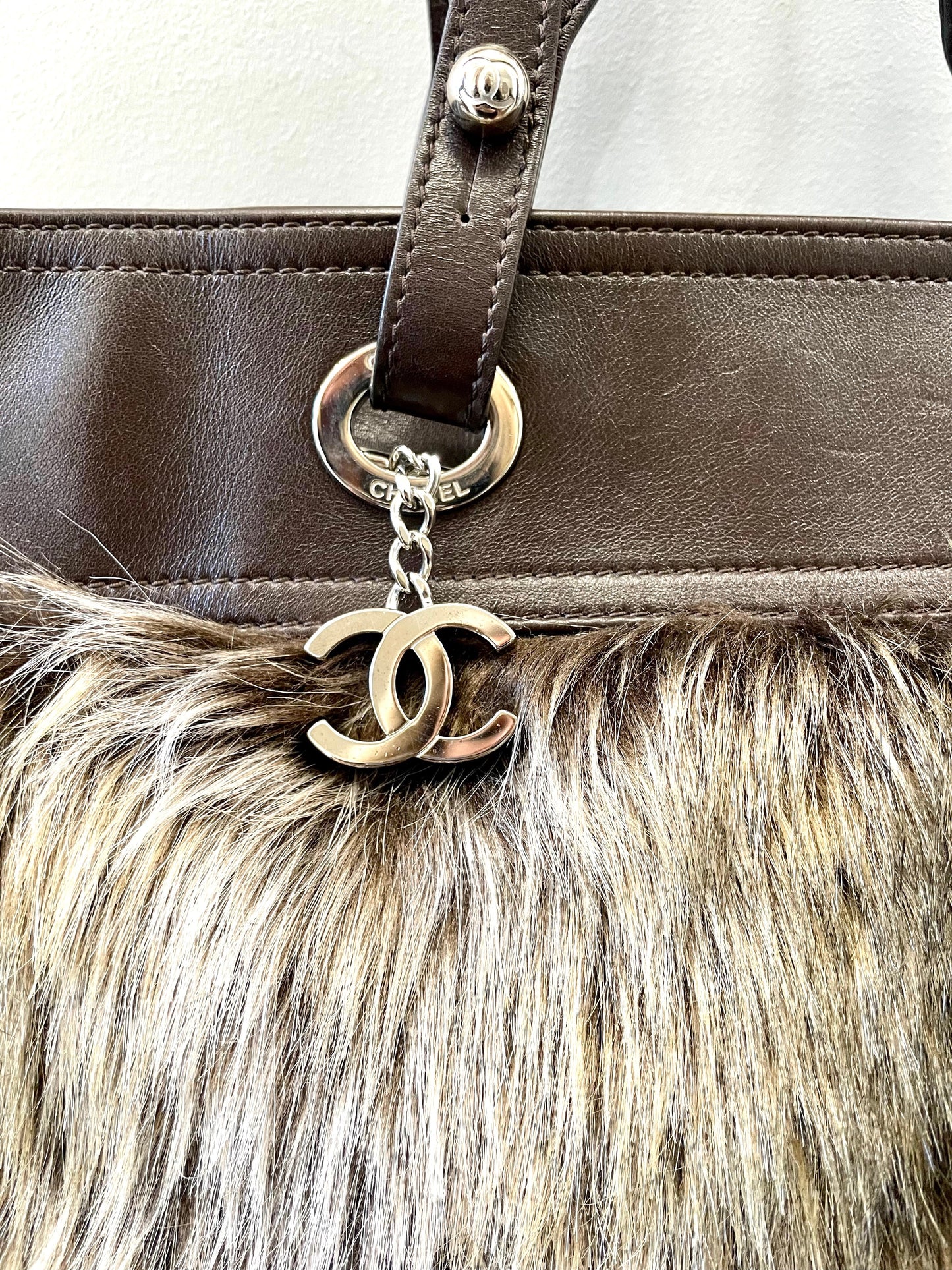 CHANEL BIARRITZ FUR LARGE TOTE BAG