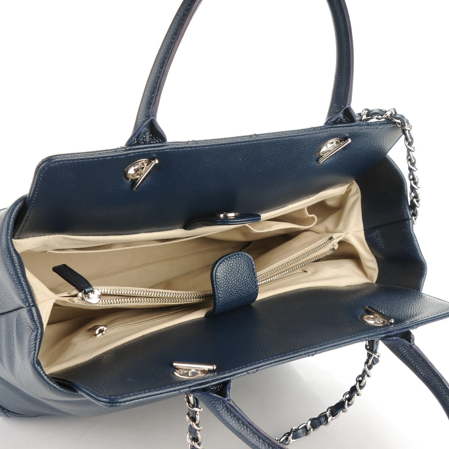 CHANEL CC SOFT CAVIAR LEATHER MEDIUM TOP HANDLE TOTE BAG