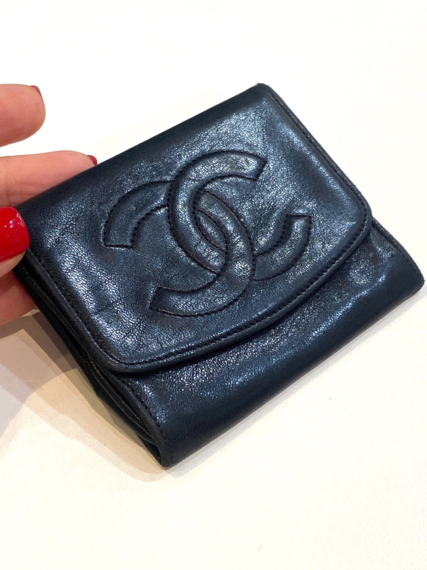 CHANEL CC COCO MARK VINTAGE LAMBSKIN COIN PURSE