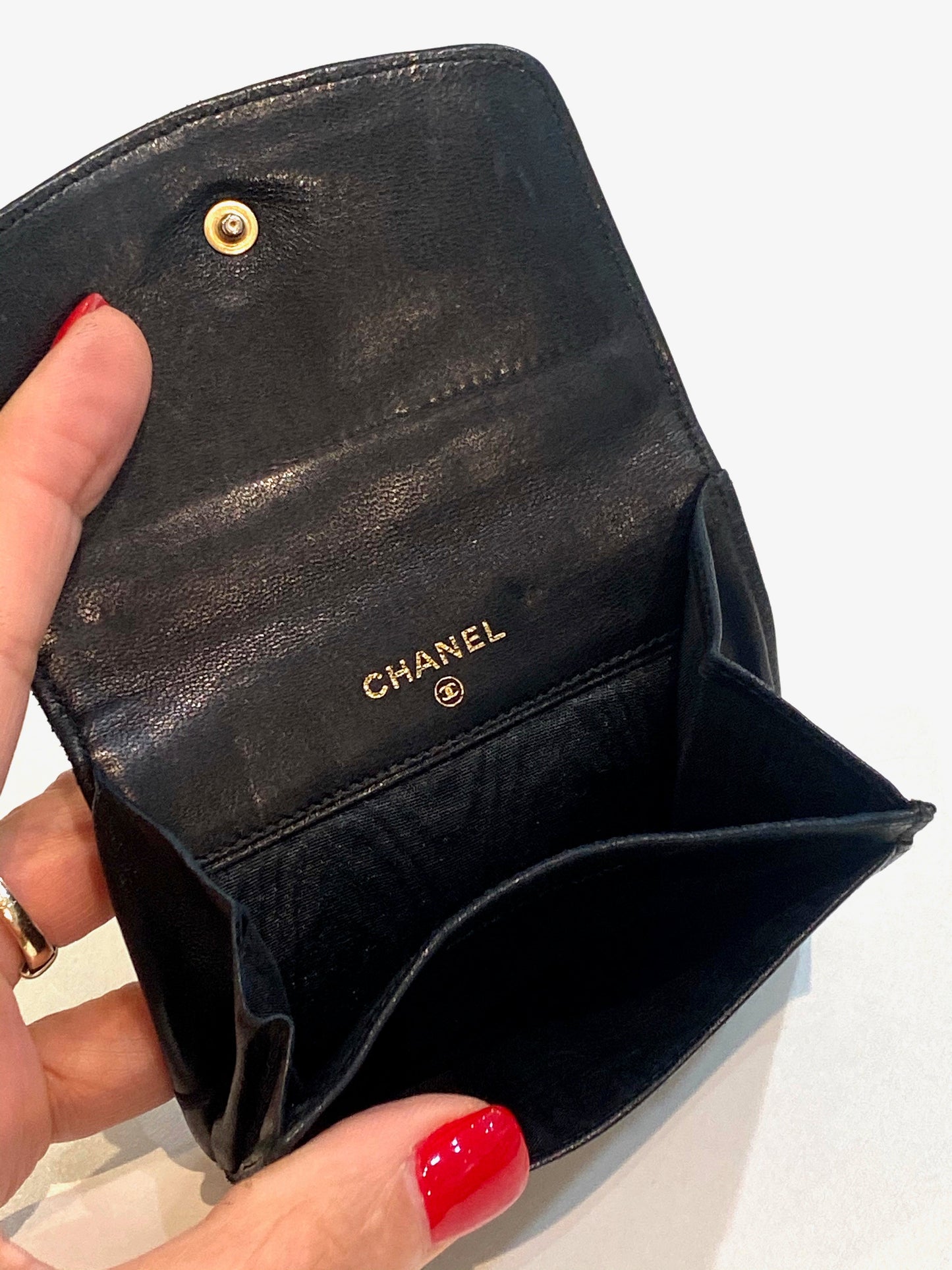 CHANEL CC COCO MARK VINTAGE LAMBSKIN COIN PURSE