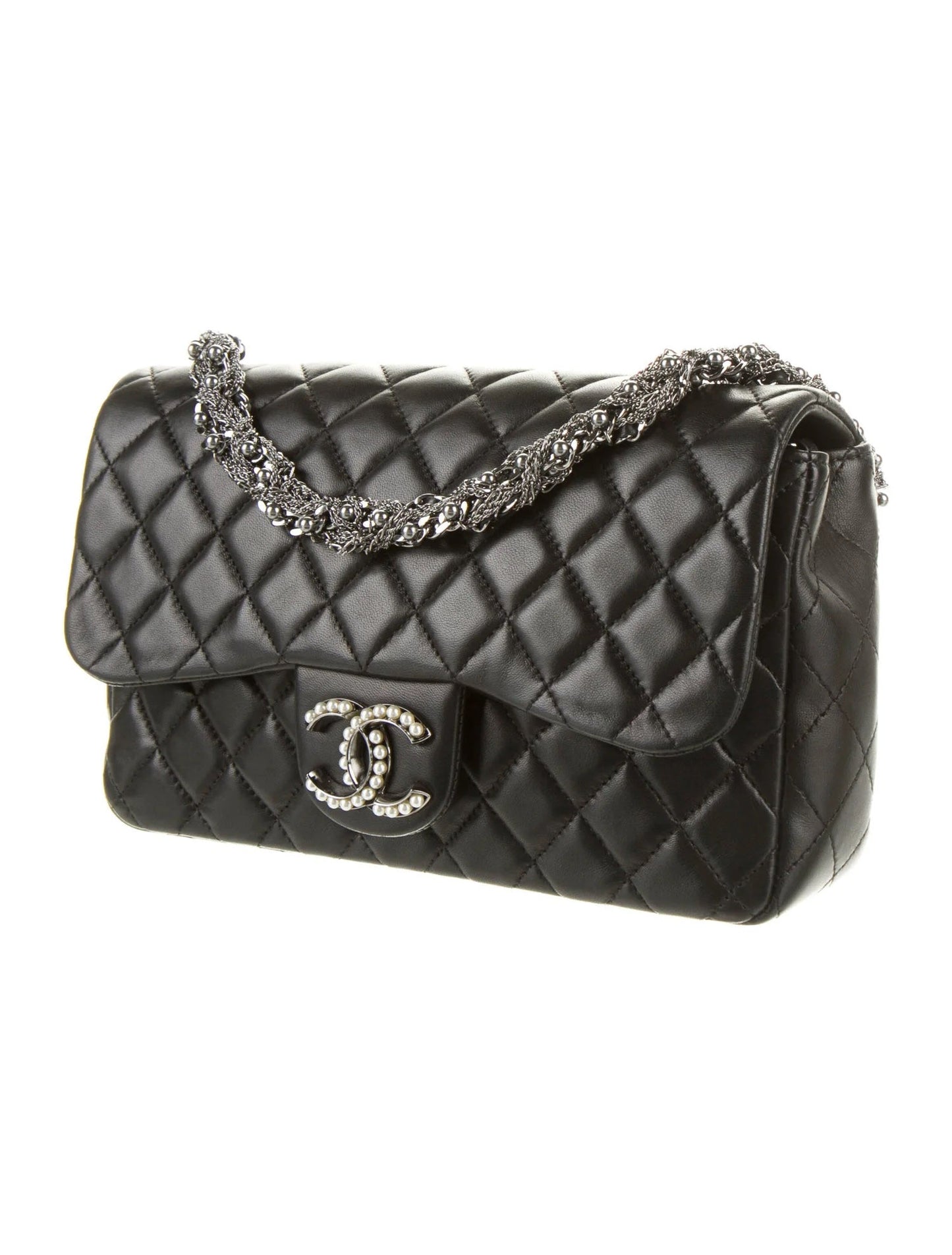 CHANEL CC WESTMINSTER PEARL FLAP LAMBSKIN BAG