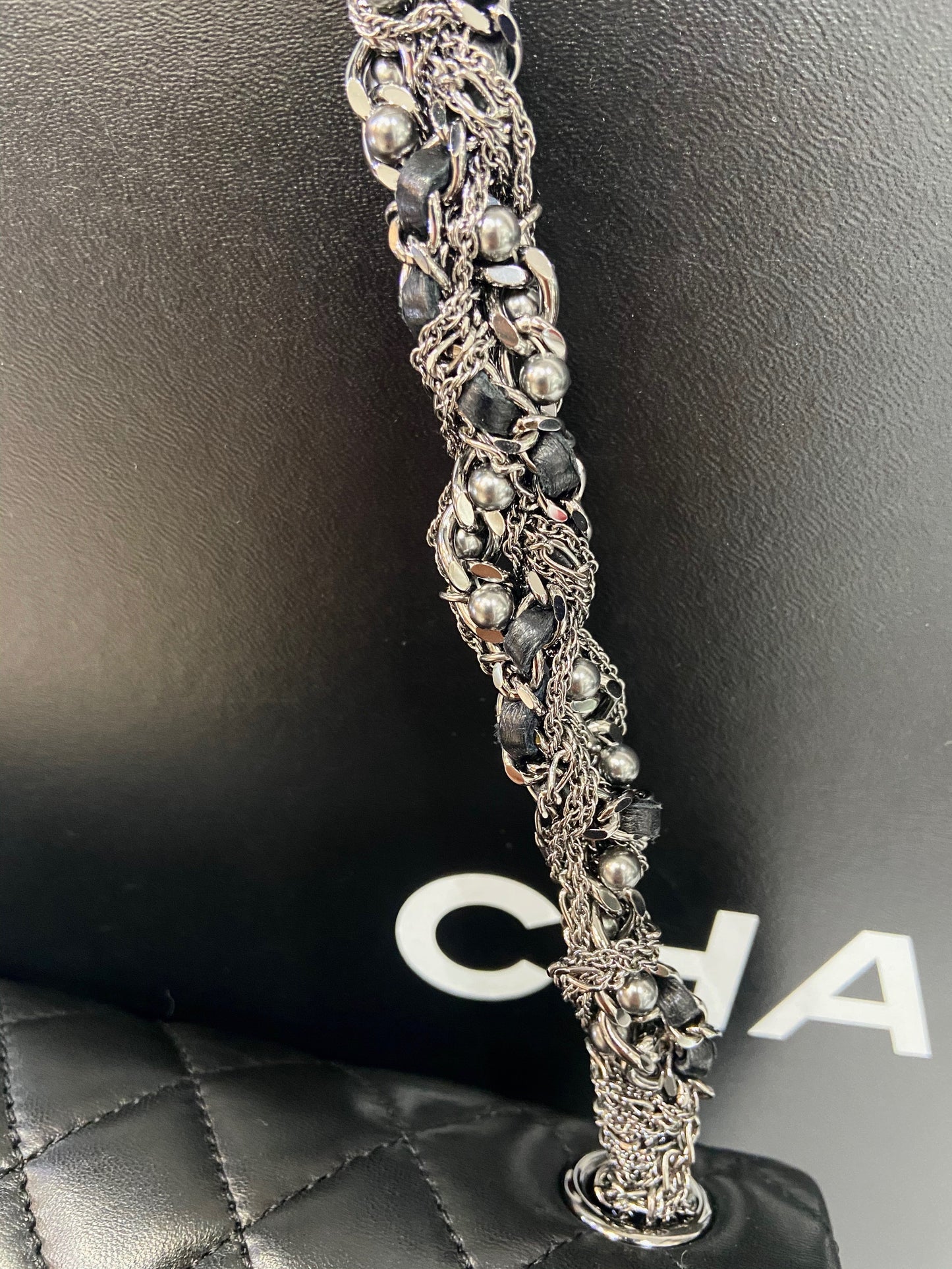 CHANEL CC WESTMINSTER PEARL FLAP LAMBSKIN BAG
