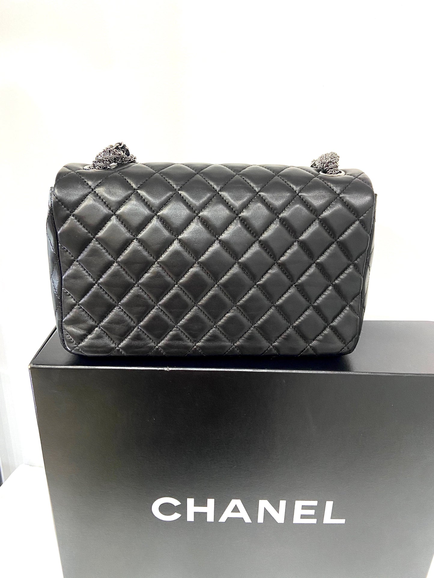CHANEL CC WESTMINSTER PEARL FLAP LAMBSKIN BAG
